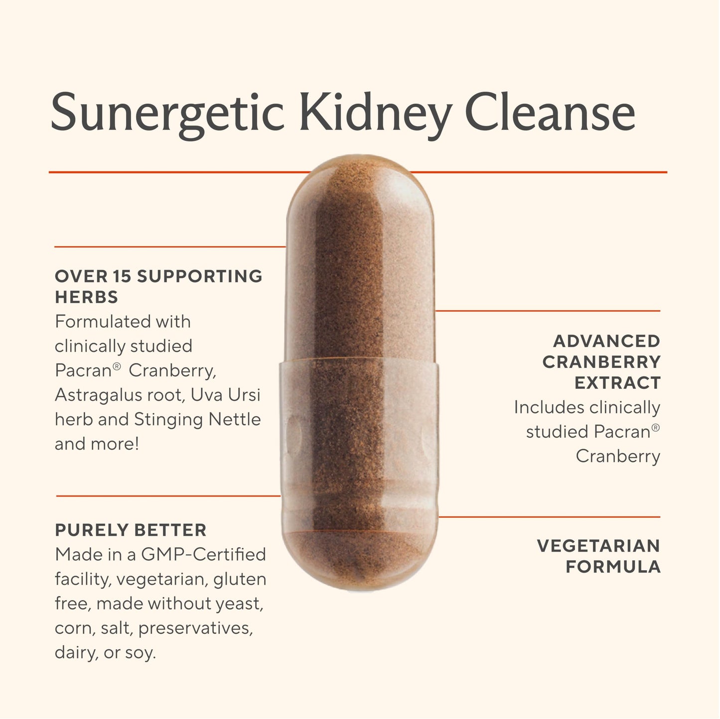 Sunergetic Kidney Cleanse Supplement Capsules, 60 Count