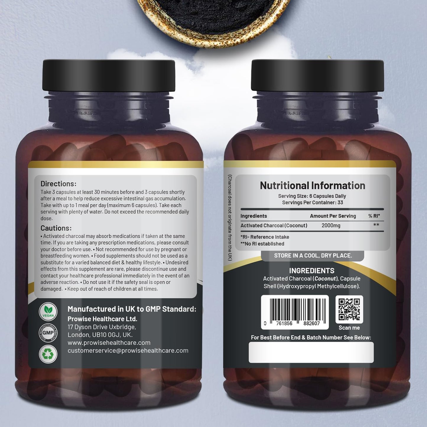 PH PROWISE Healthcare Activated Charcoal Capsules 200 Capsules