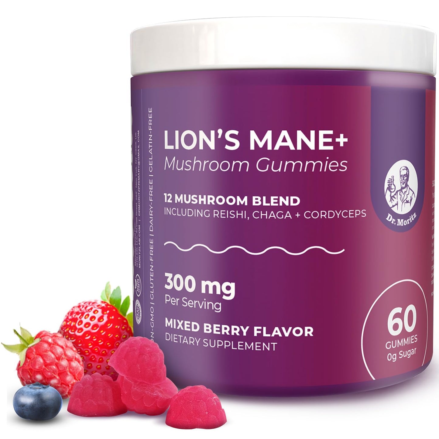 DR. MORITZ Lions Mane Gummies 60 Count
