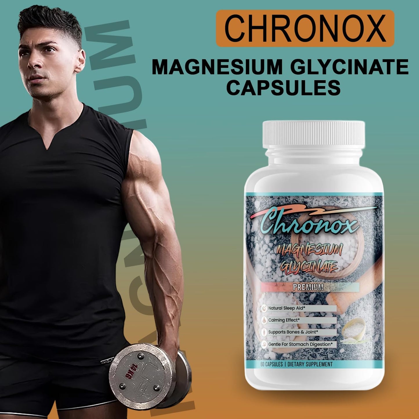 Chronox Magnesium Glycinate 400mg, 60 Capsules