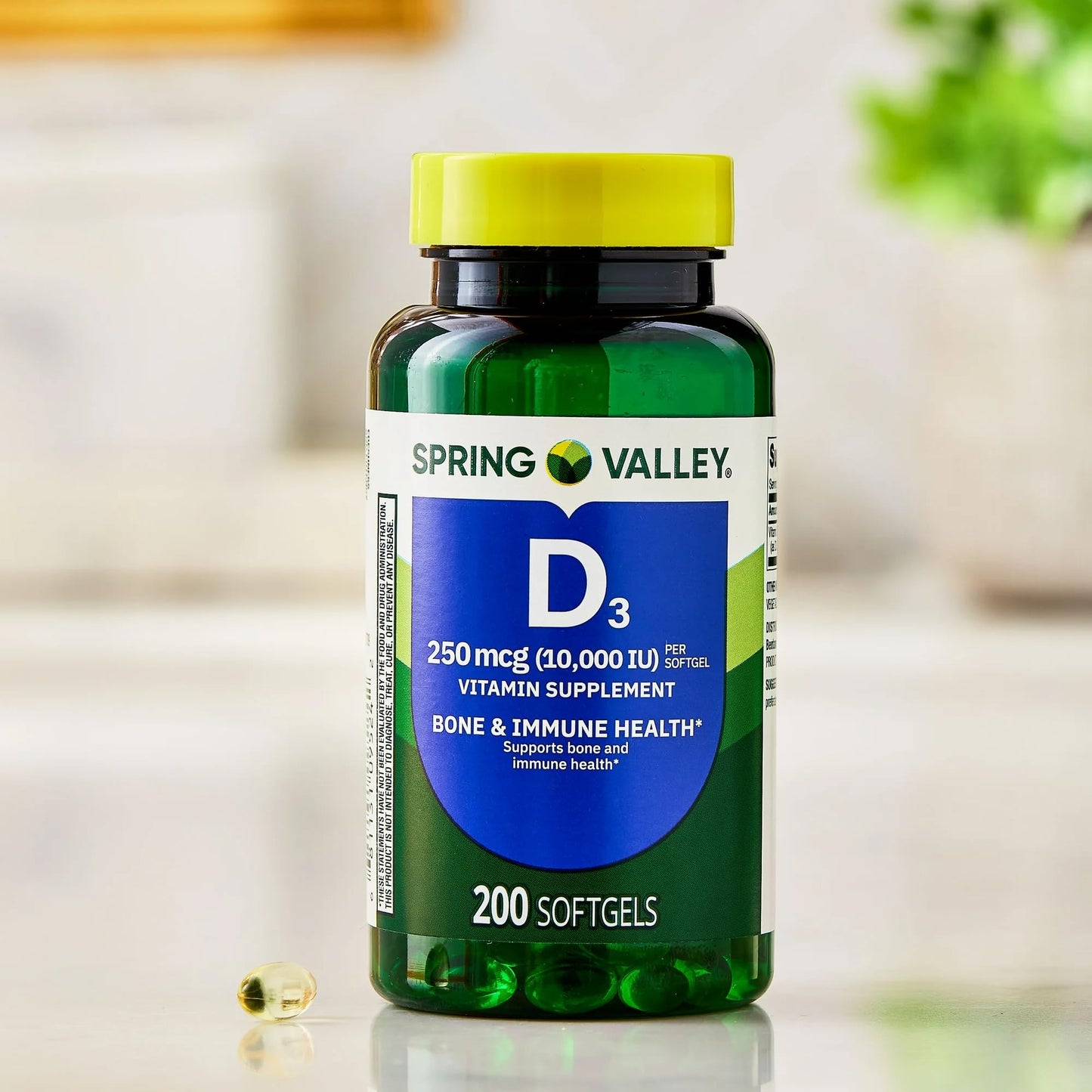 SUREFECT Vitamin D3 250mcg (10,000 IU) Softgel, 200 Softgels