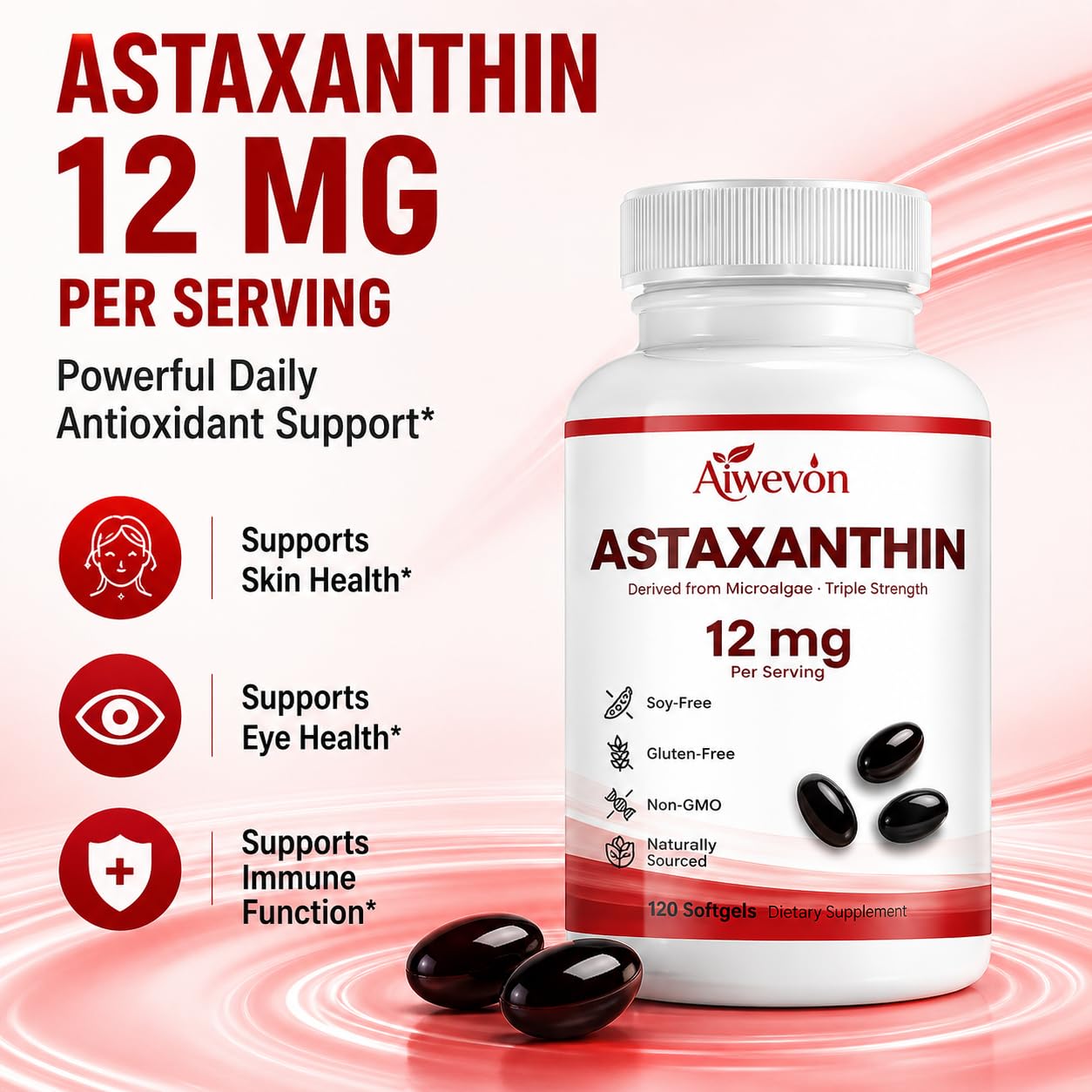 Aiwevon Astaxanthin Softgels 120 Count