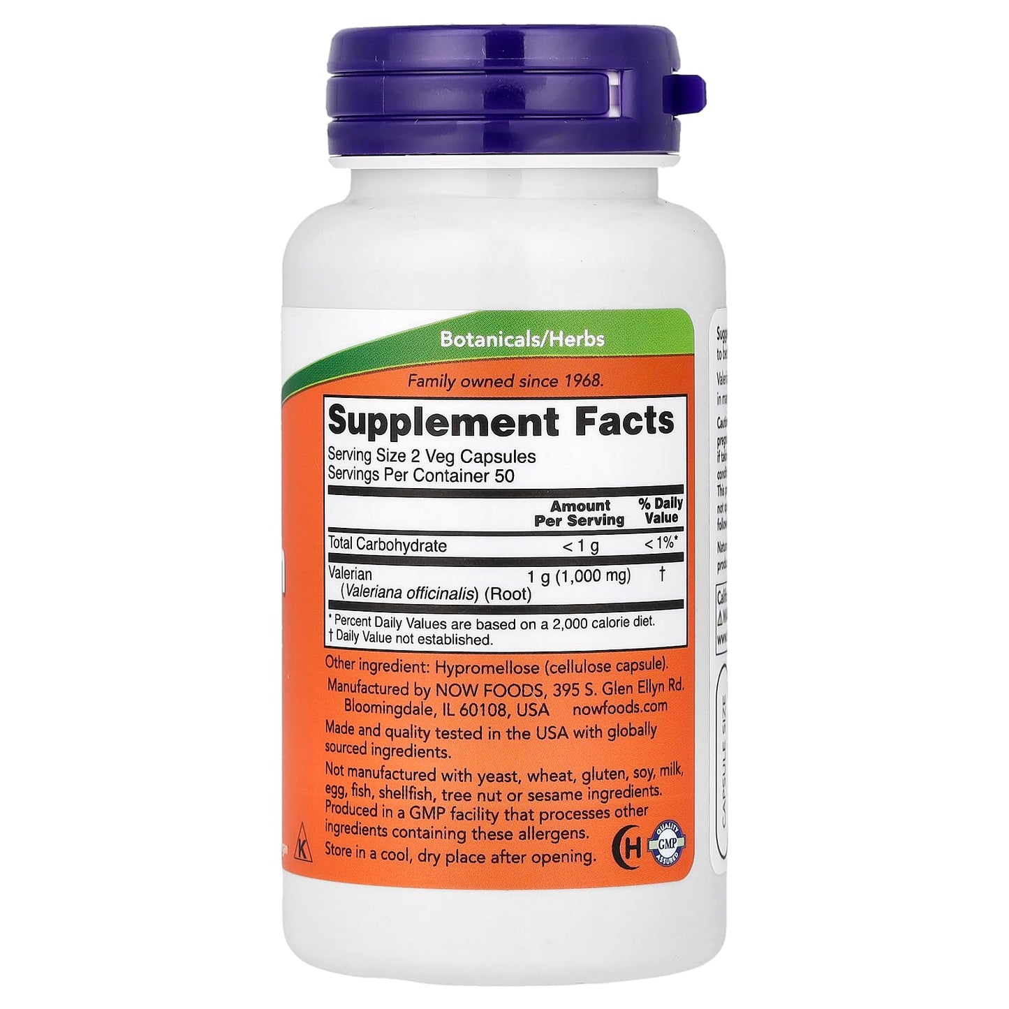 NOW Foods Valerian Root 500mg Capsule, 100 Capsules