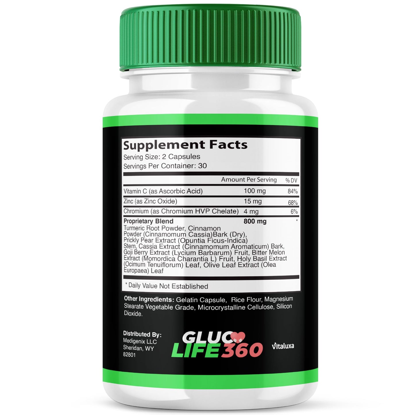 Vitaluxa Gluco Life 360 Capsules, 60 Count