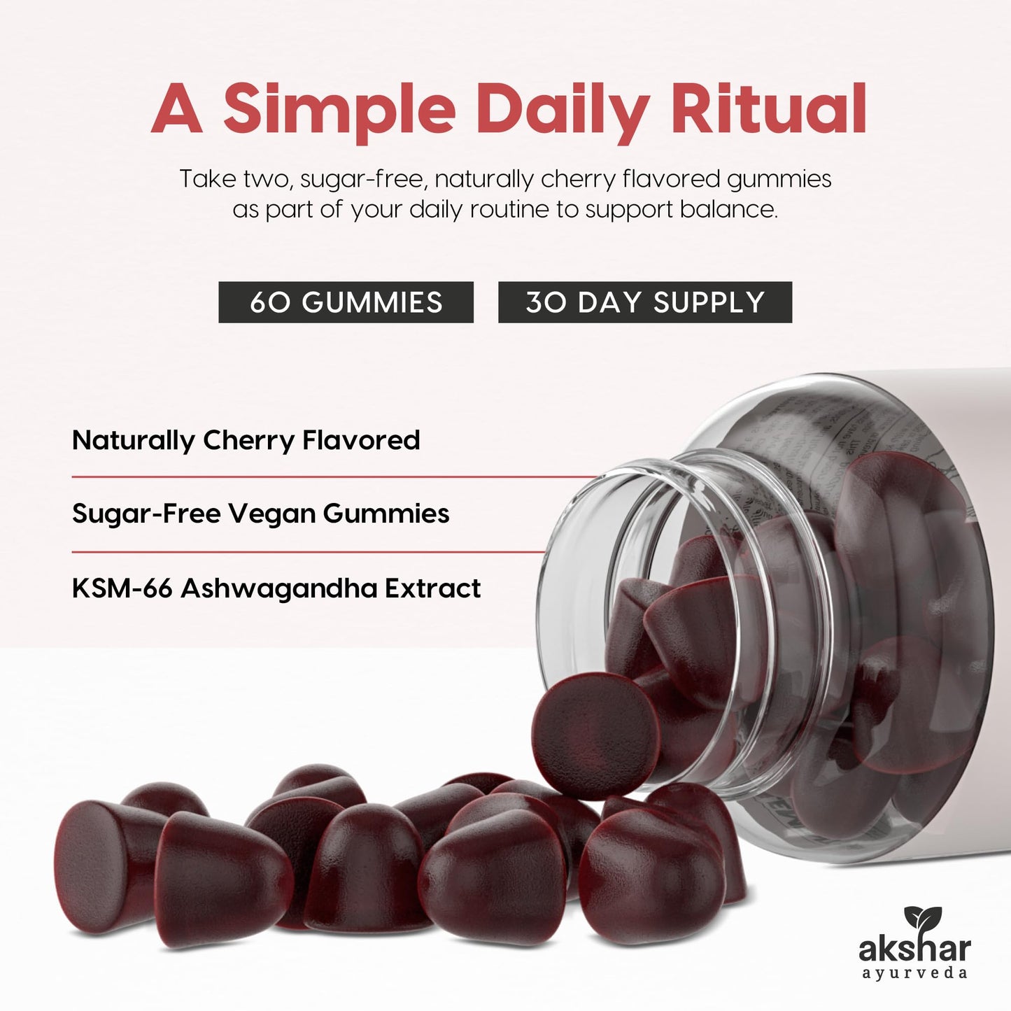 AKSHAR Ashwagandha KSM-66 Gummies, 60 Gummies