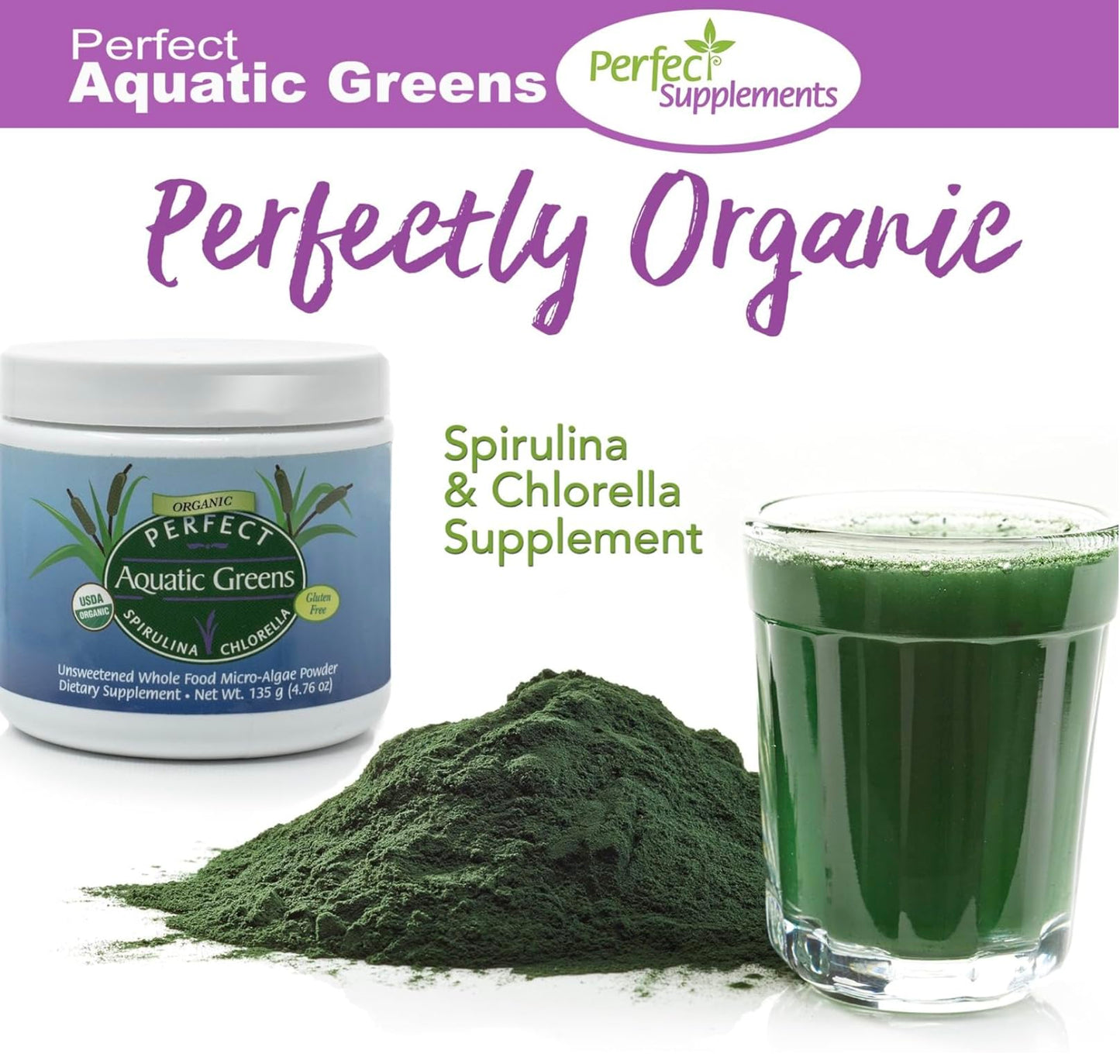 Perfect Supplements Aquatic Greens Powder 4.76 Ounce