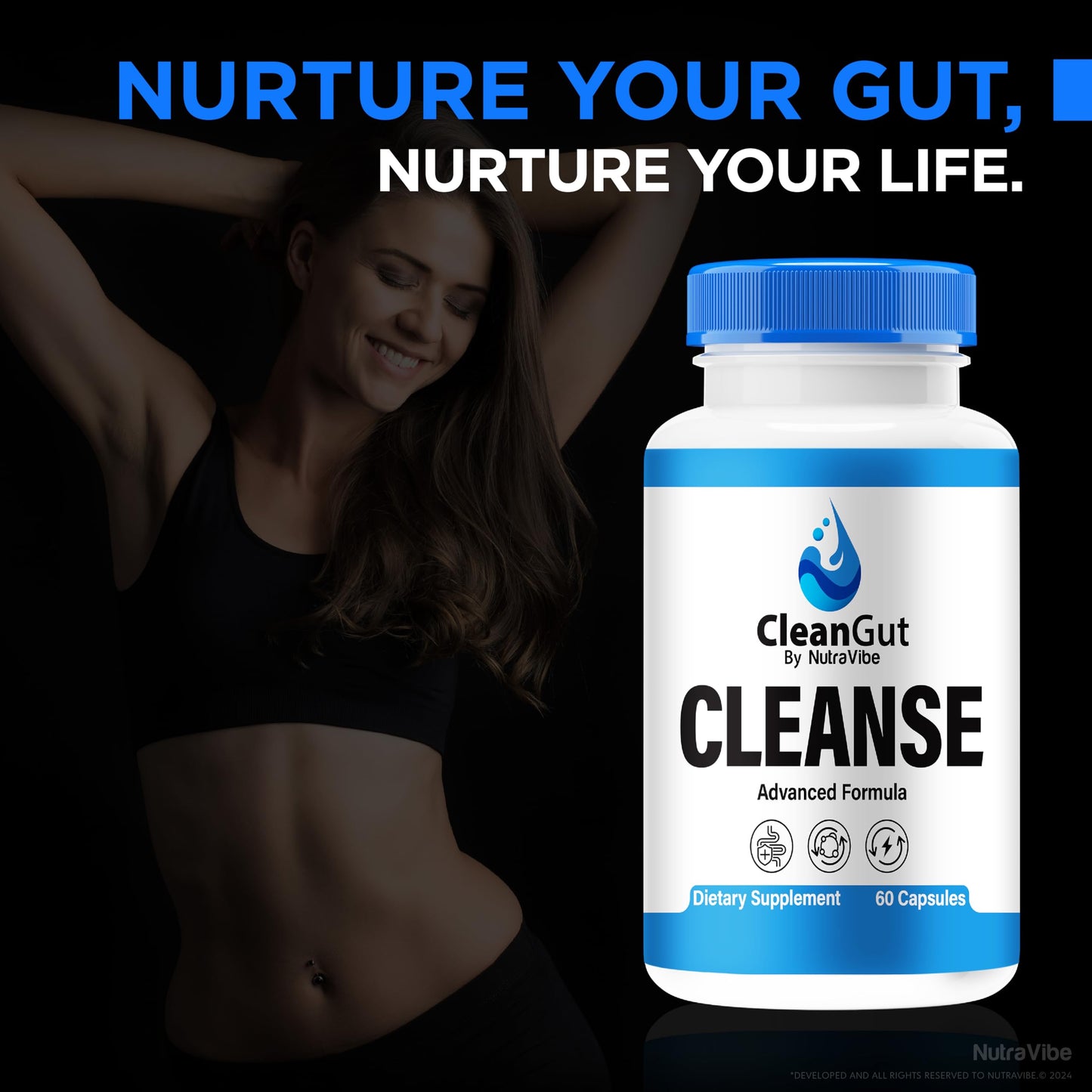 NutraVibe Clean Gut Capsules 60 Capsules