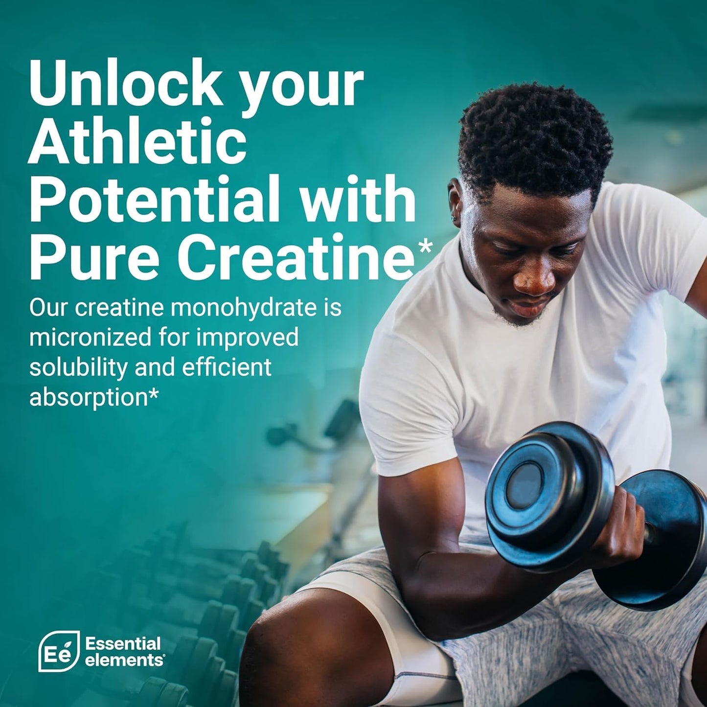 Essential Elements Micronized Creatine Monohydrate Powder 22 Servings