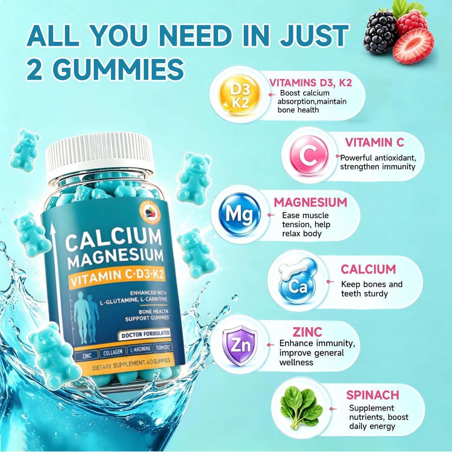 Tulvex Vitamin D3 K2 Capsule, 60 Count