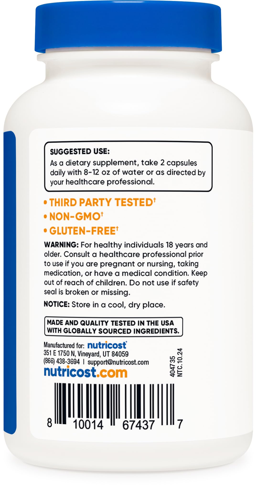 Nutricost Strontium 750mg Capsules, 120 Count