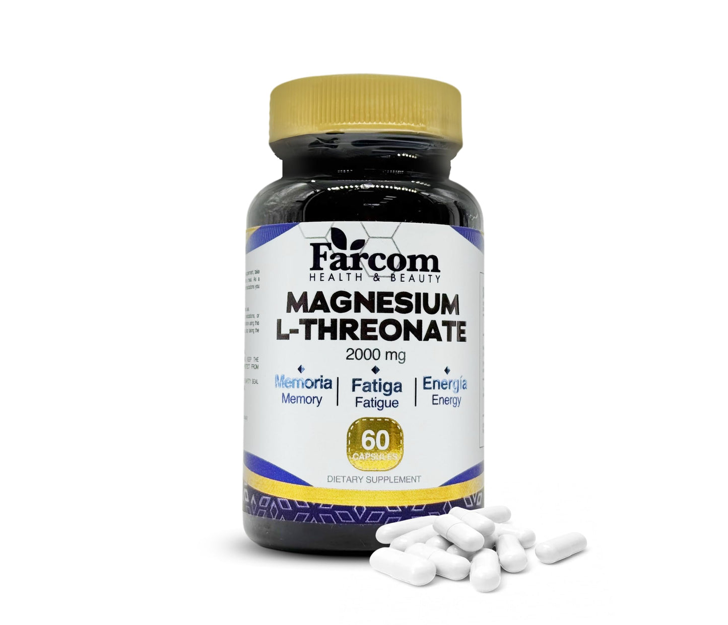 Farcom Magnesium L-Threonate 2000mg Capsules, 60 Capsules