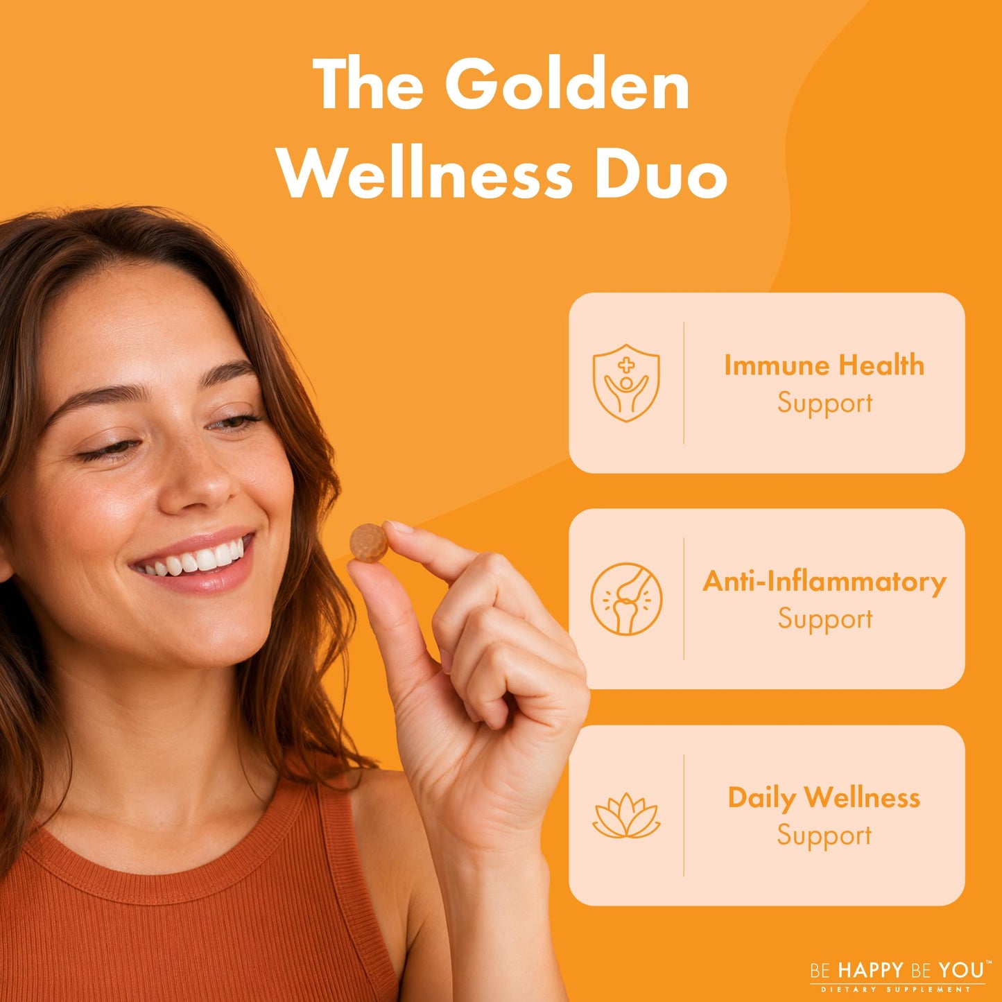 Be Happy Be You Turmeric & Ginger Gummies 90 Count