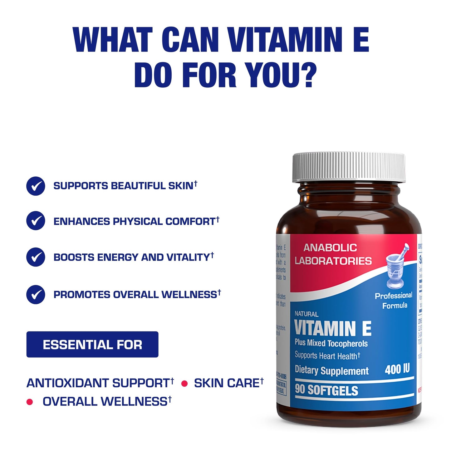 Anabolic Laboratories Vitamin E 400 IU Softgels, 90 Count