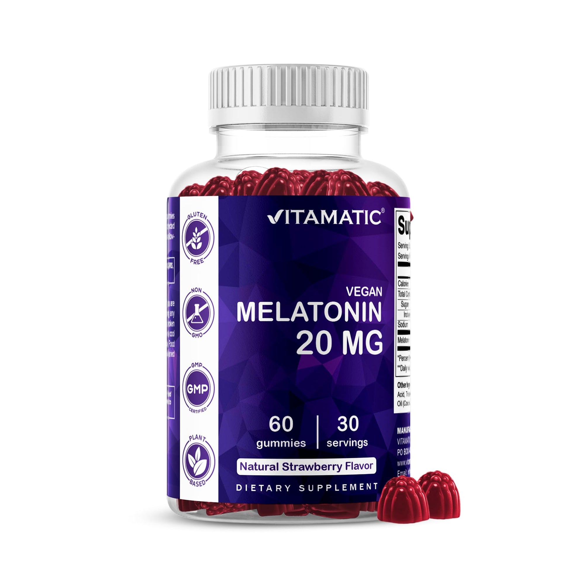 Vitamatic Melatonin 20 mg Gummies 60 Count