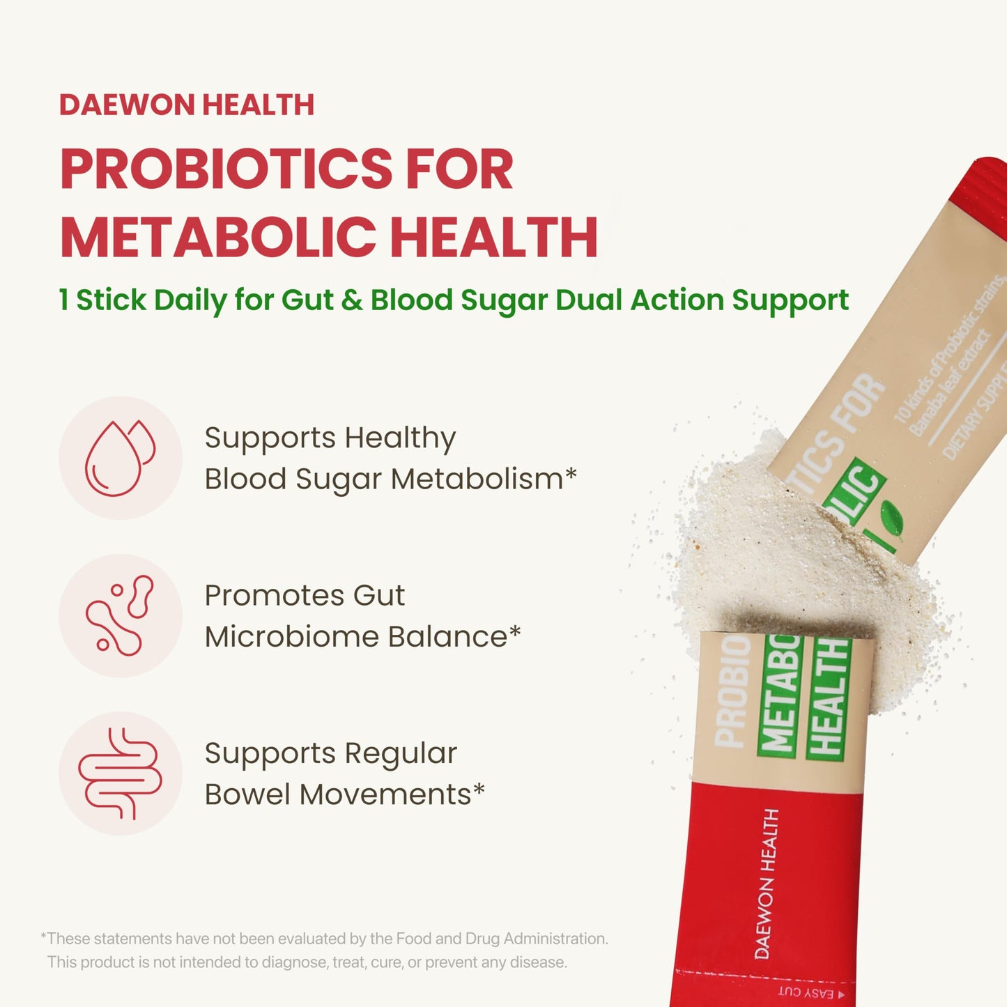 DAEWON HEALTH Probiotics for Metabolic & Gut Health Powder 2.12 oz