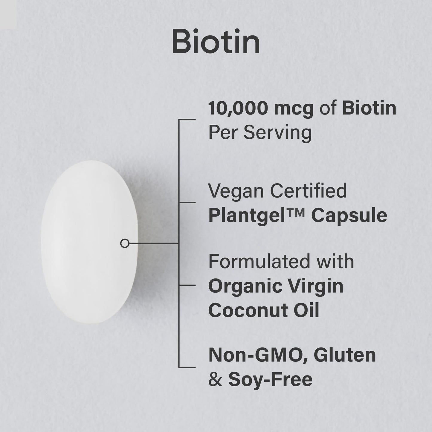 Sports Research Biotin 10,000mcg with Organic Coconut Oil Veggie Softgels 120