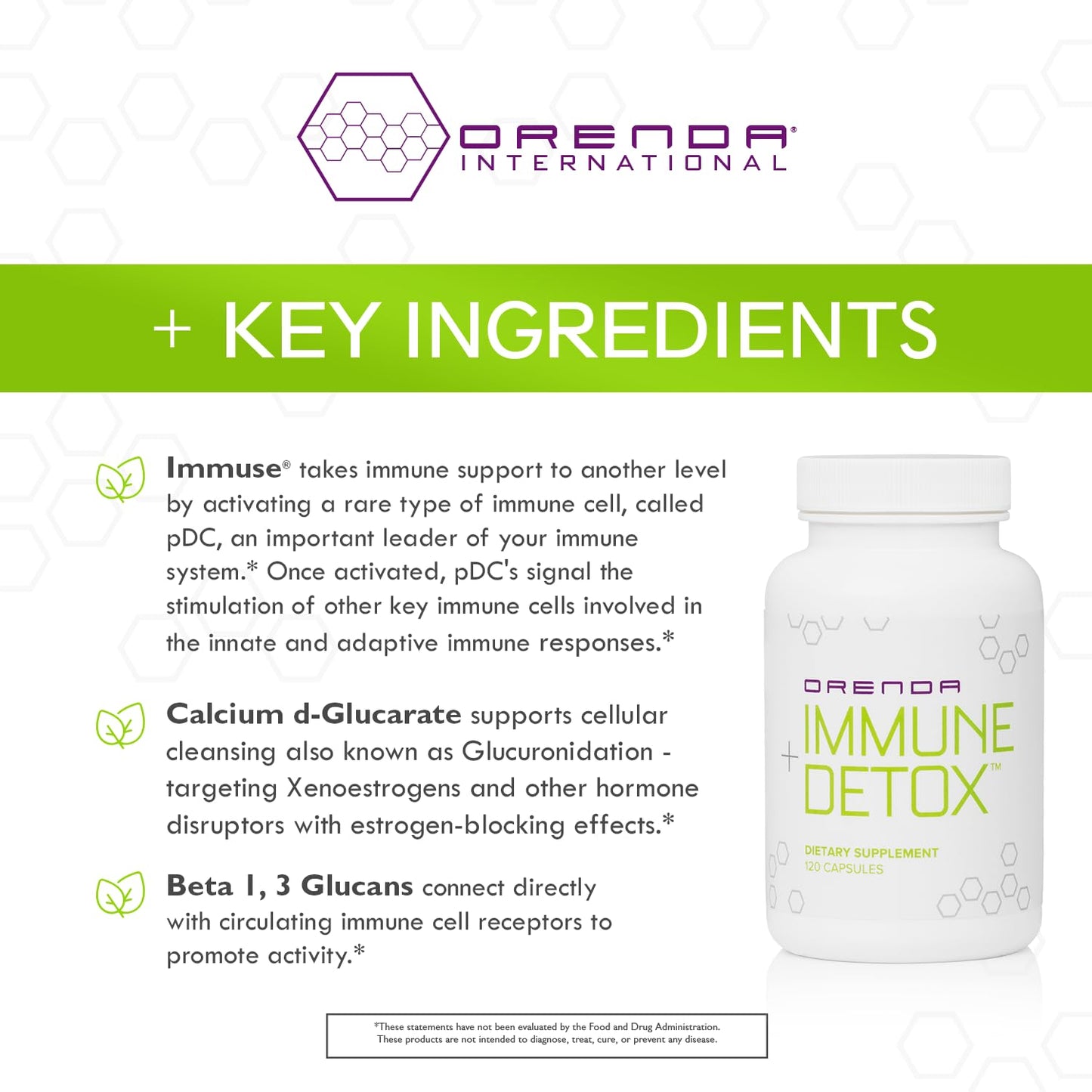 Orenda International Immune + Detox Postbiotic Formula 120 Capsules
