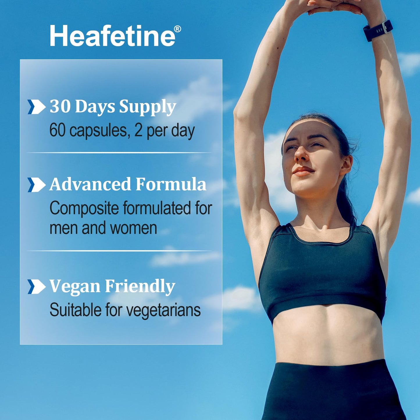 Heafetine Probiotics 300 Billion CFUs for Women & Men, 12 Strains + 3 Organic Prebiotics, Digestive Health & Immune Support, 60 Capsules