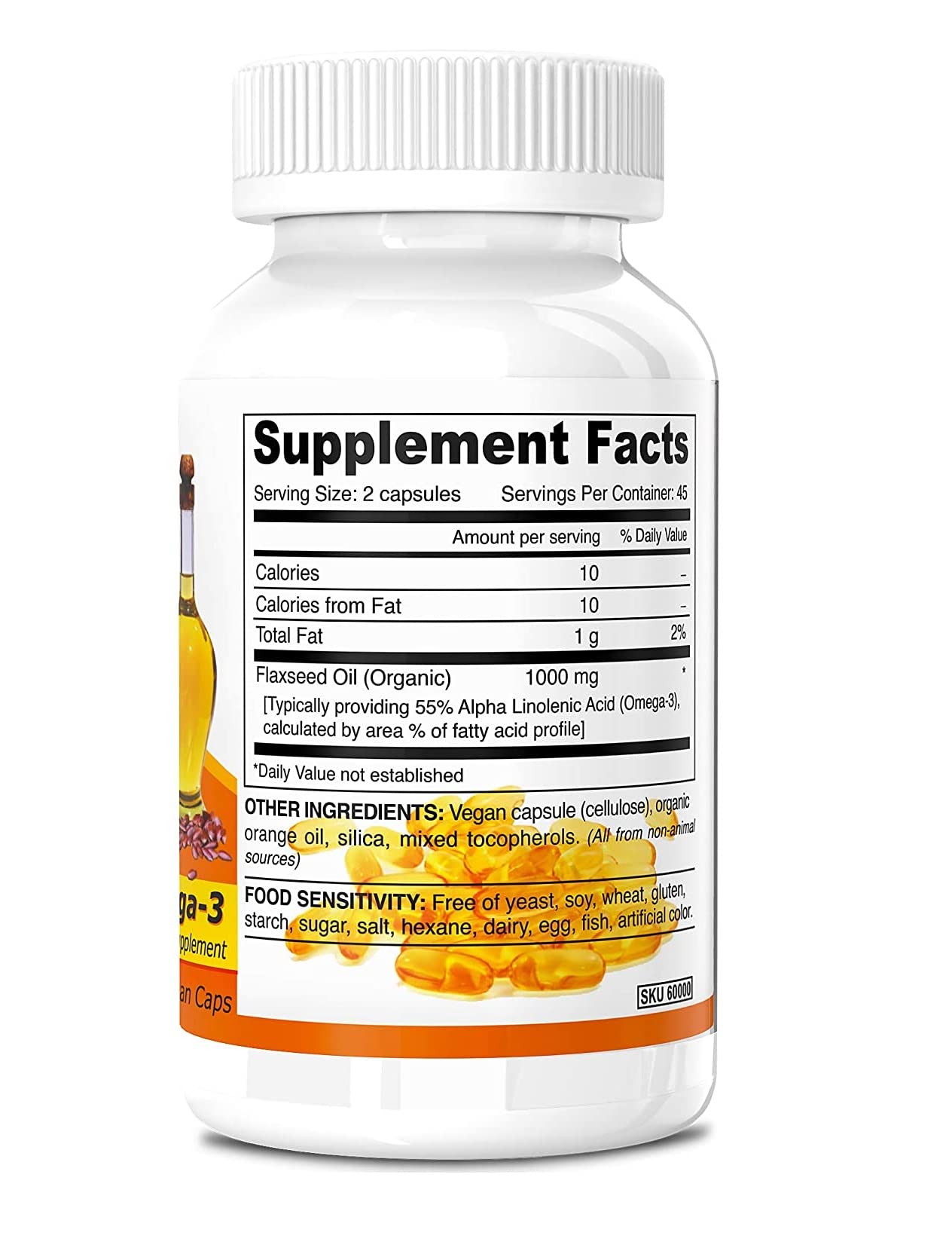 DEVA Organic Vegan Flax Seed Oil 1000mg Softgels, 270 Count