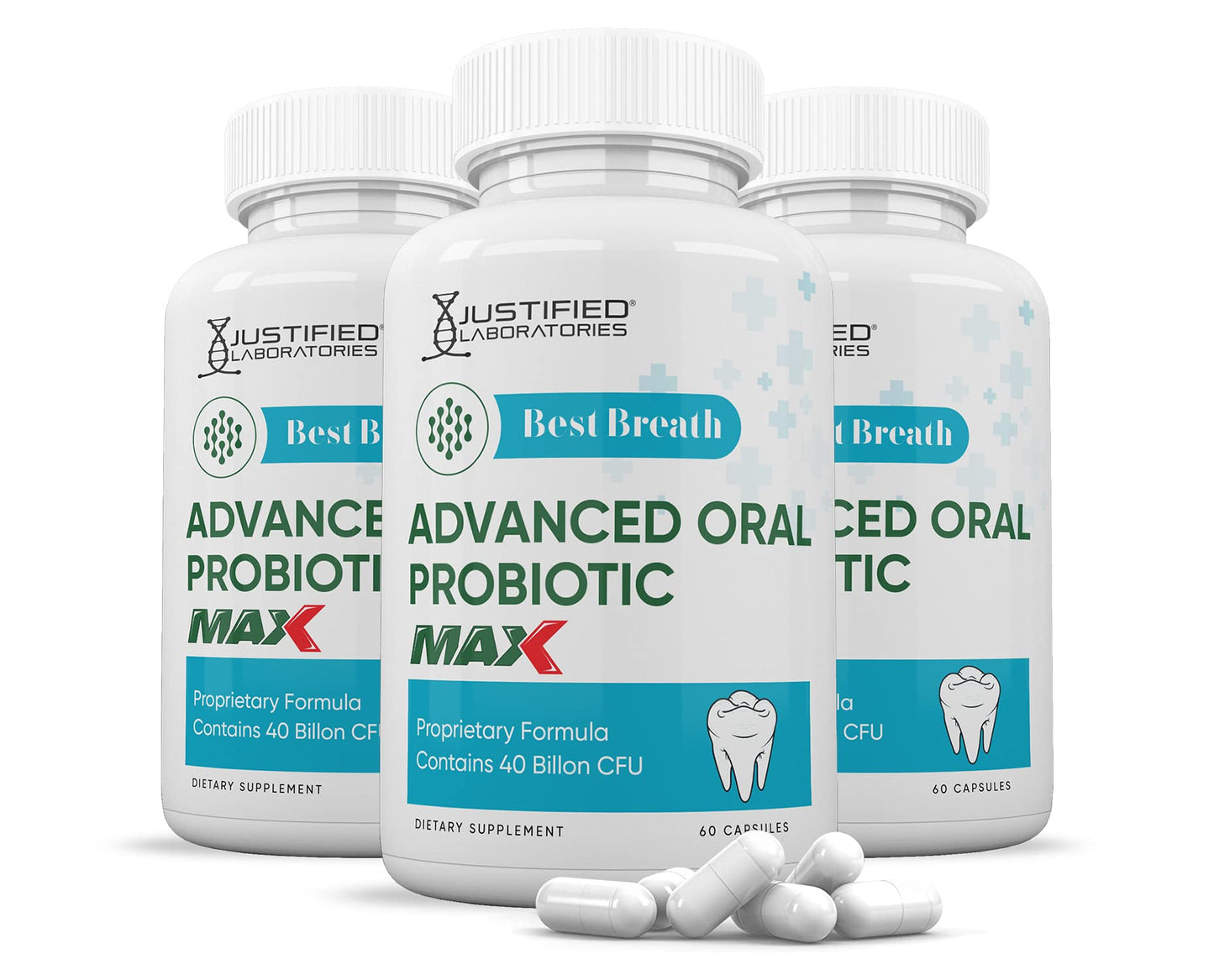 Justified Laboratories Best Breath Max 40 Billion CFU Probiotic Oral Support Capsule, 1 Count