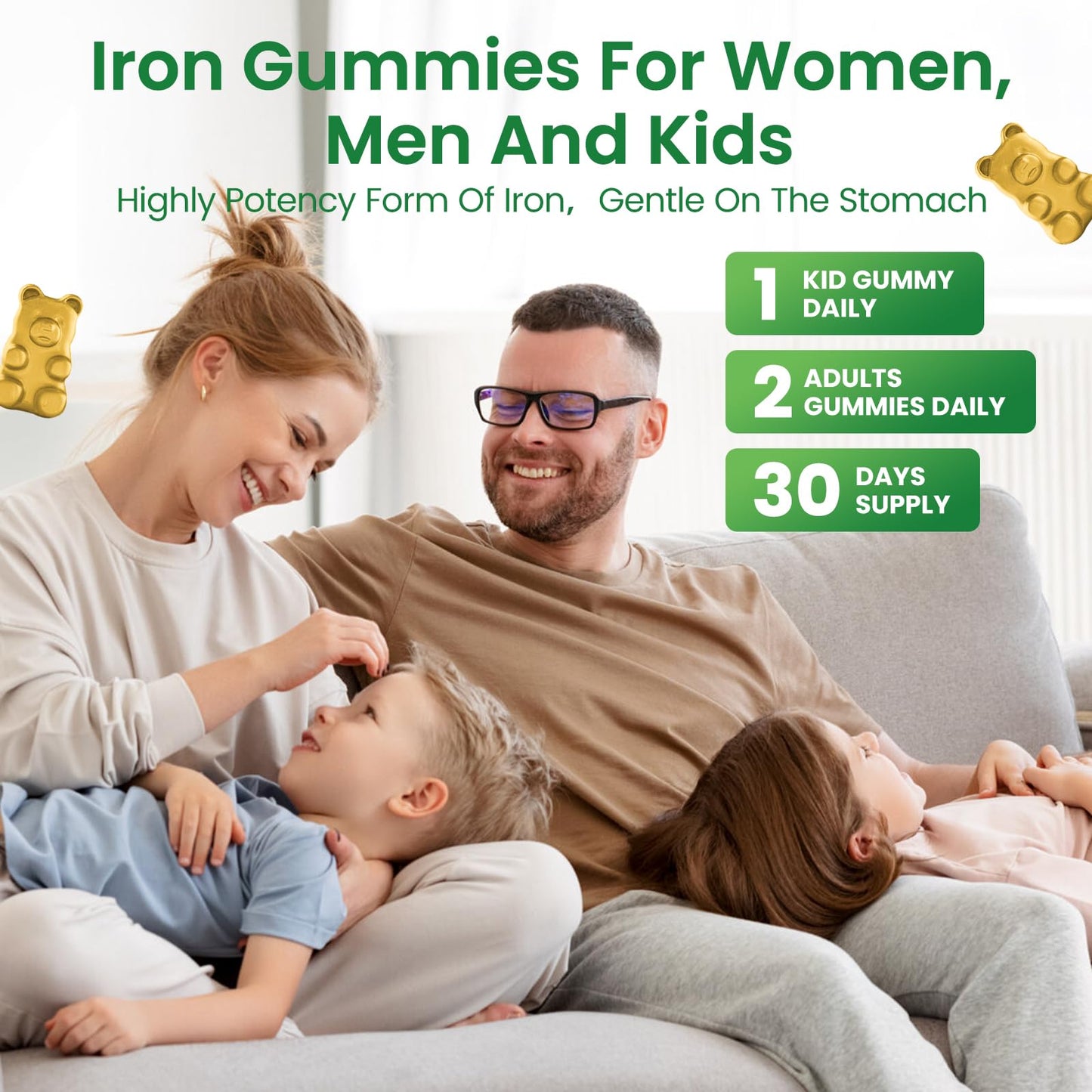 GZ HAOYUAN Iron Gummies with Multivitamin Gummy 120 Count