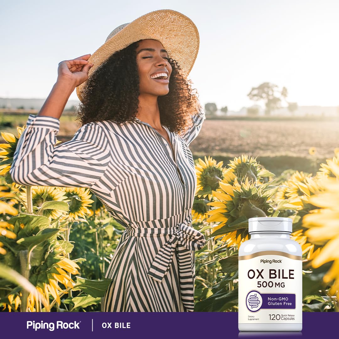 Piping Rock Ox Bile Supplement 500mg Capsules 120 Count