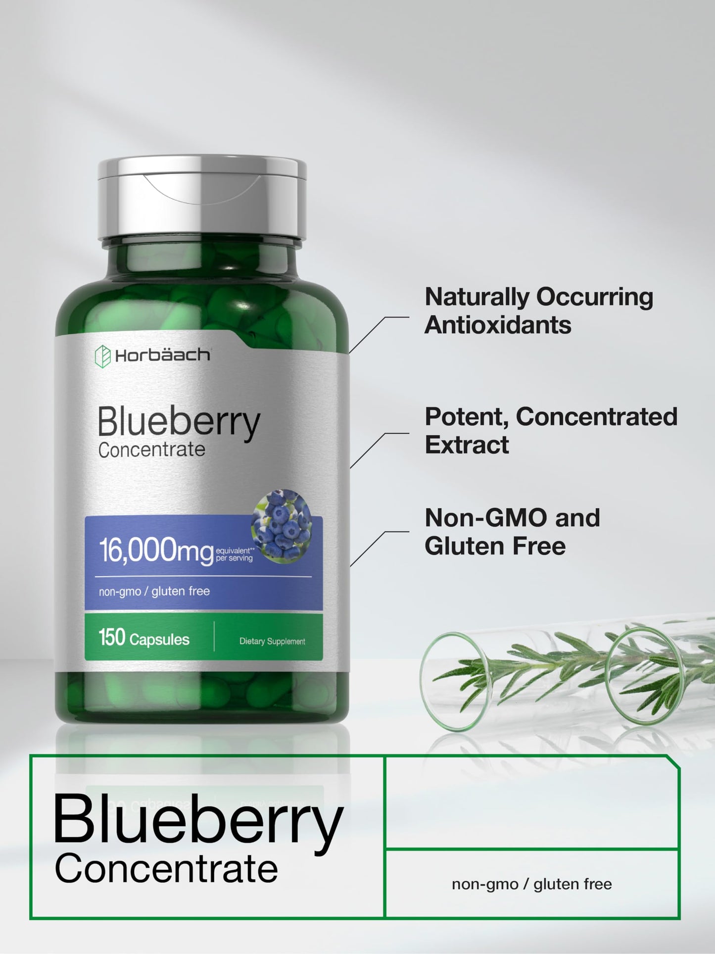 Horbäach Blueberry Concentrate Extract Supplement Capsules 150