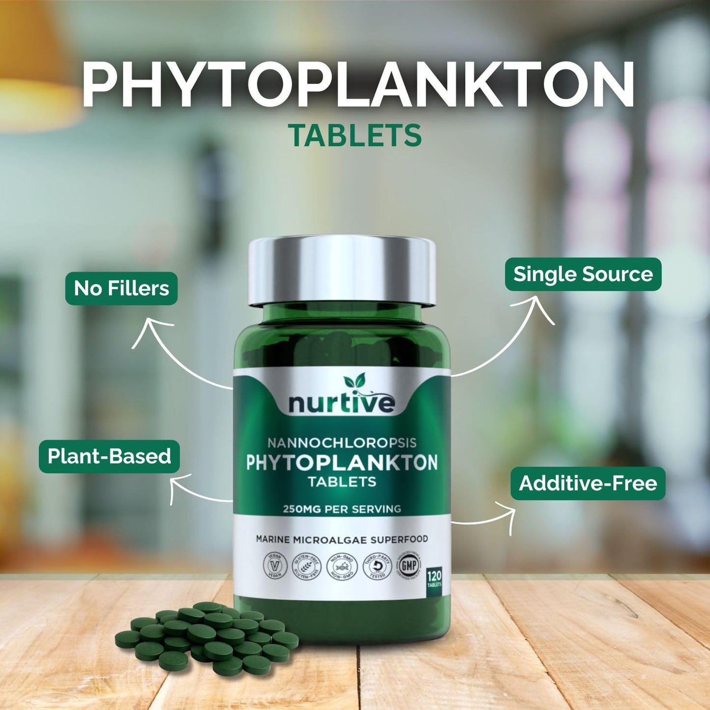 NURTIVE Nannochloropsis Phytoplankton Tablets 120 Tablets
