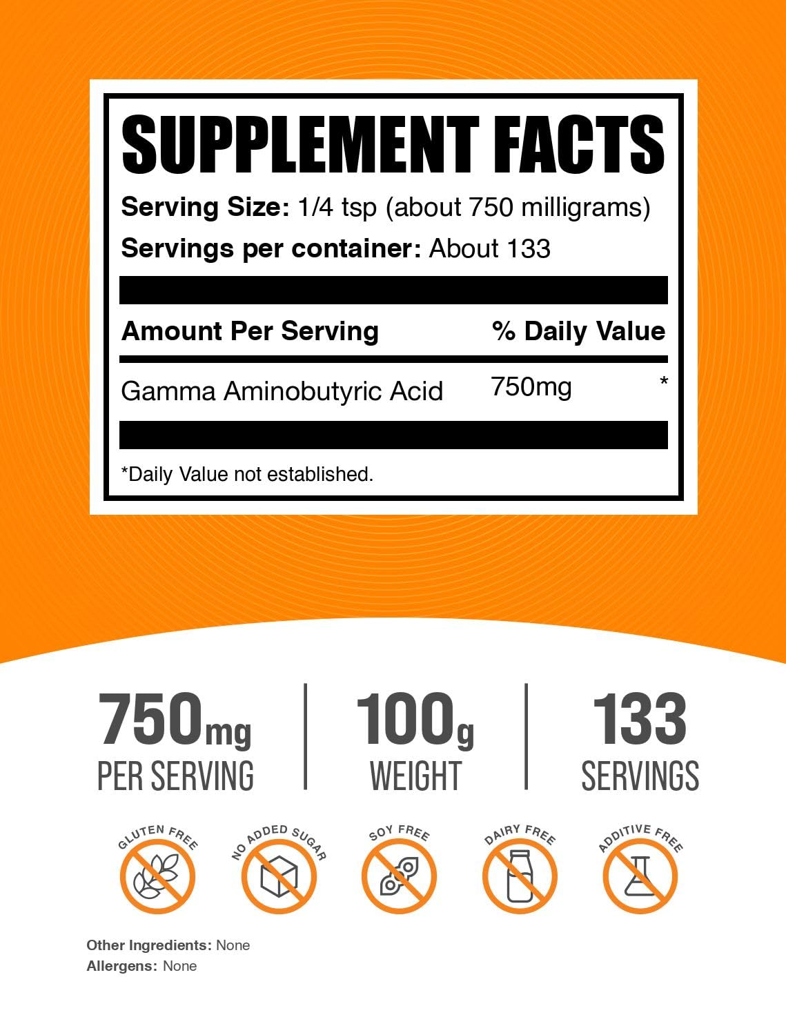 BulkSupplements GABA Powder, 3.52 oz