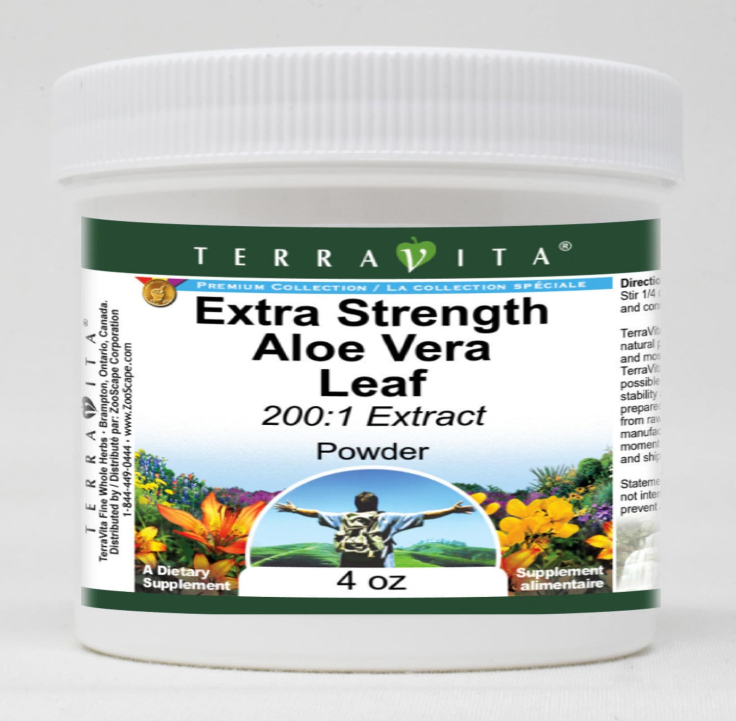 Terravita Extra Strength Aloe Vera Leaf 200:1 Extract Powder, 4 oz