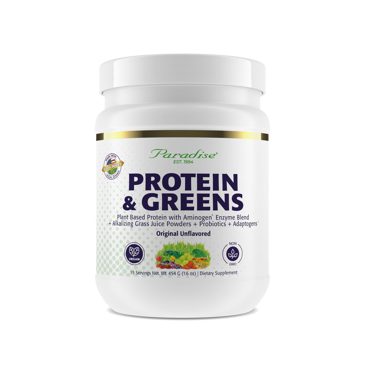 Paradise Herbs Protein & Greens Powder Unflavored, 16 oz