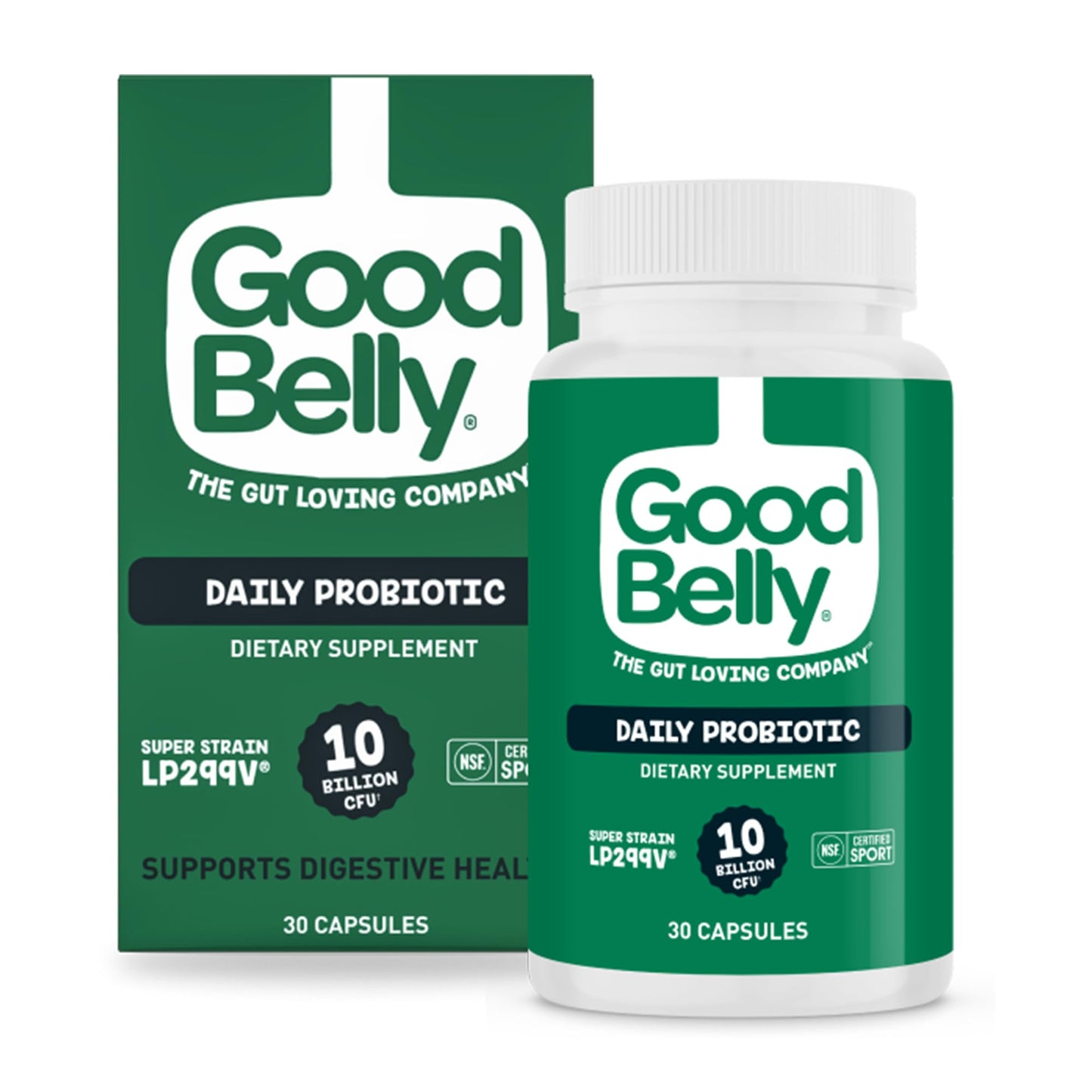 GoodBelly Probiotic Capsules for Digestive Health, 30 Capsules