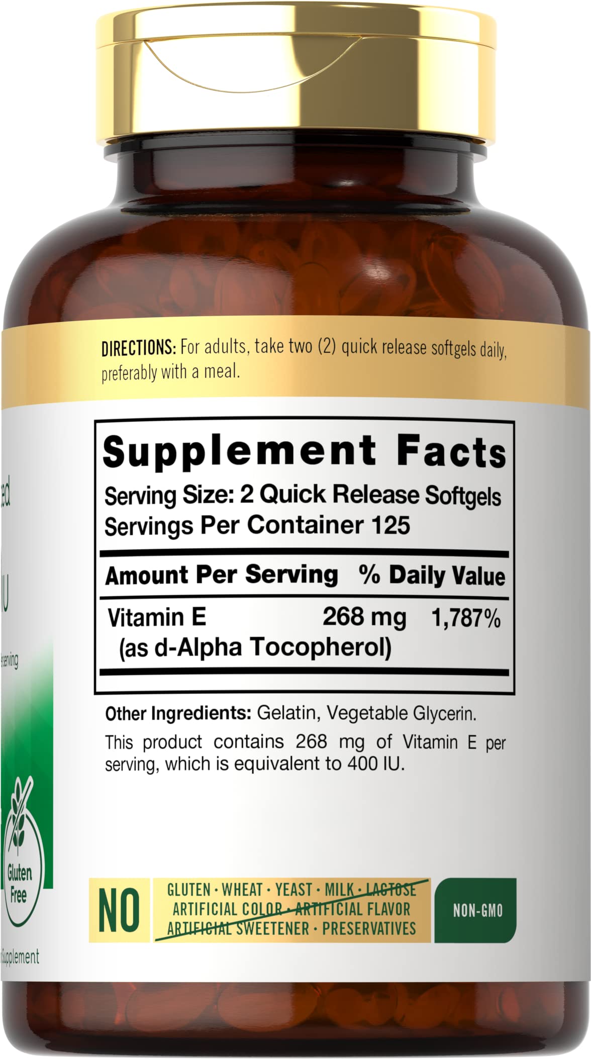 Carlyle Vitamin E 400 IU Softgels, 250 Count