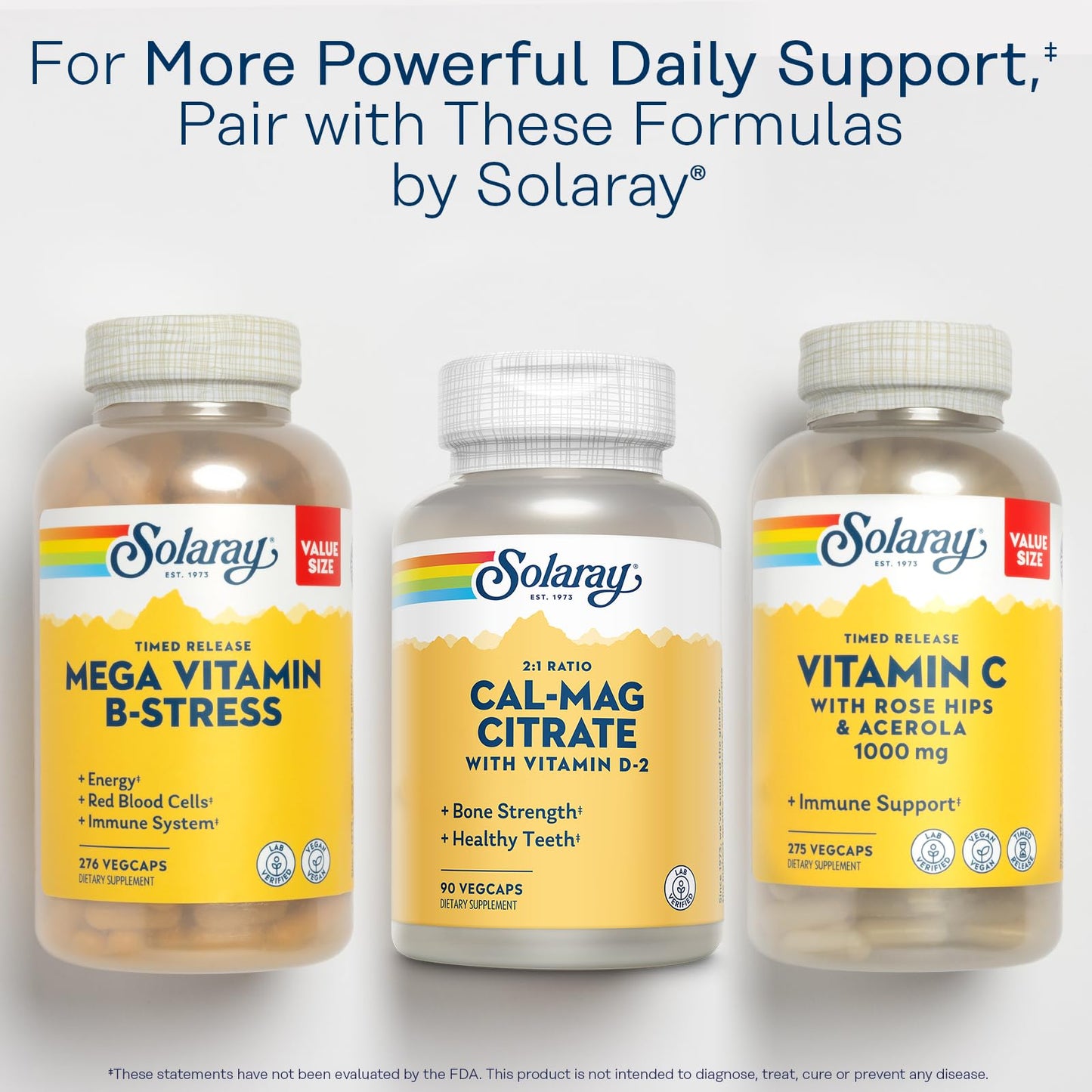 Solaray Calcium Magnesium Citrate 2 to 1 Ratio Capsule, 90 Count