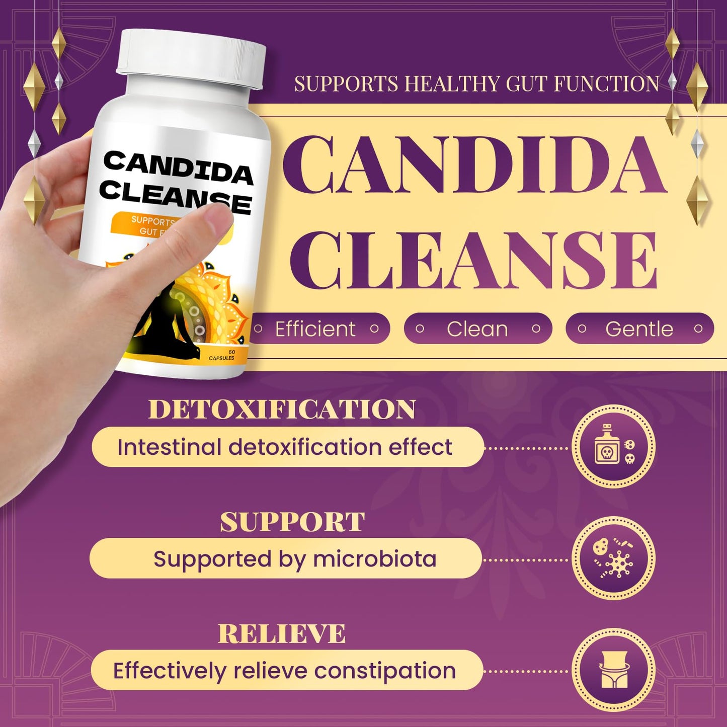OCQOPM Candida Cleanse - Gut Support Capsule 0.98