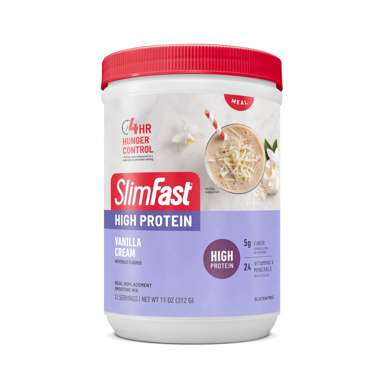 SlimFast Advanced Nutrition High Protein Meal Replacement Smoothie Mix Powder Vanilla Cream 22.02 oz