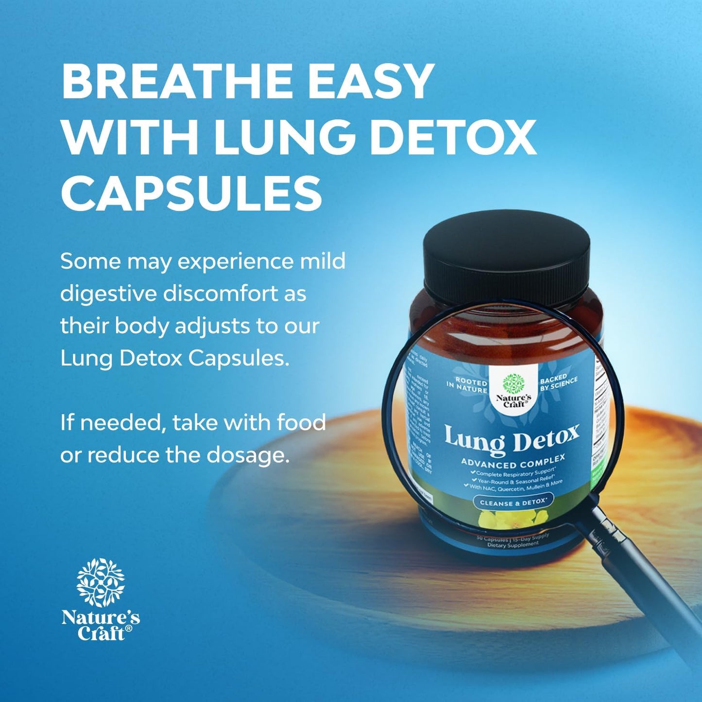 Natures Craft Lung Detox Mullein Leaf Capsules 30 Count