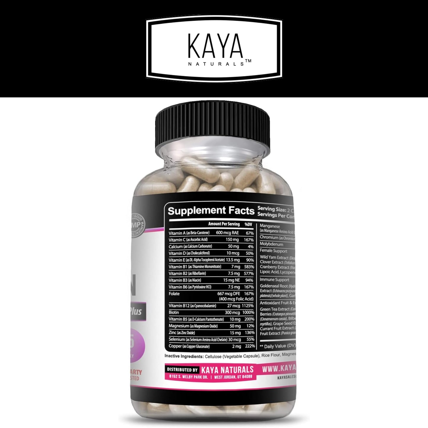 Kaya Naturals Women's Multivitamin Capsules 30 Count