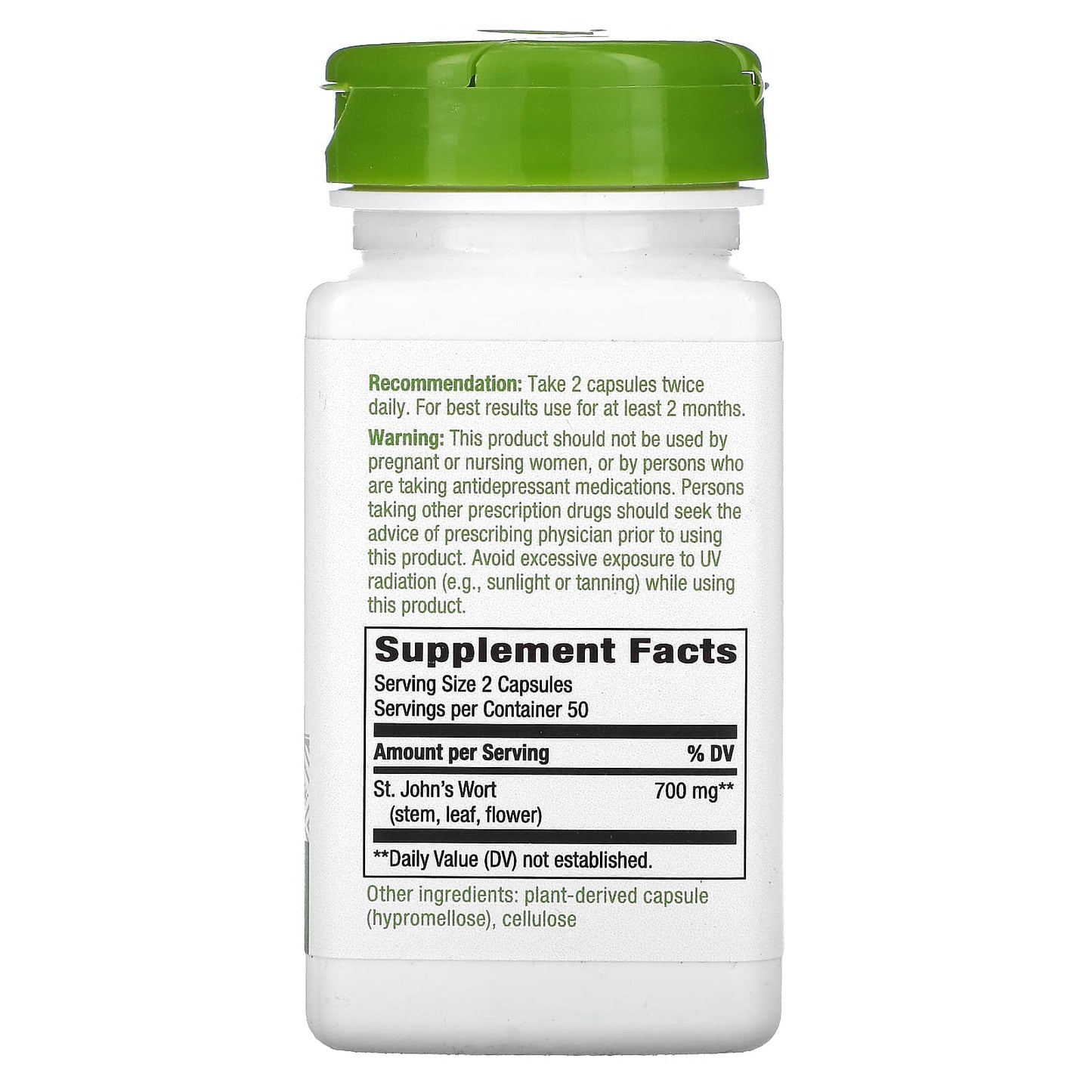 Nature's Way St. John's Wort Promotes a Positive Mood 100 Capsules