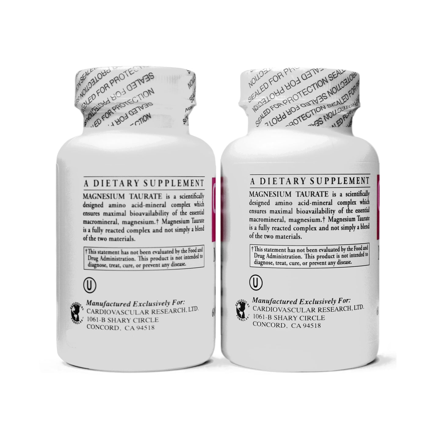 Cardiovascular Research Magnesium Taurate 125 mg Elemental Magnesium Capsules, 120 Capsules
