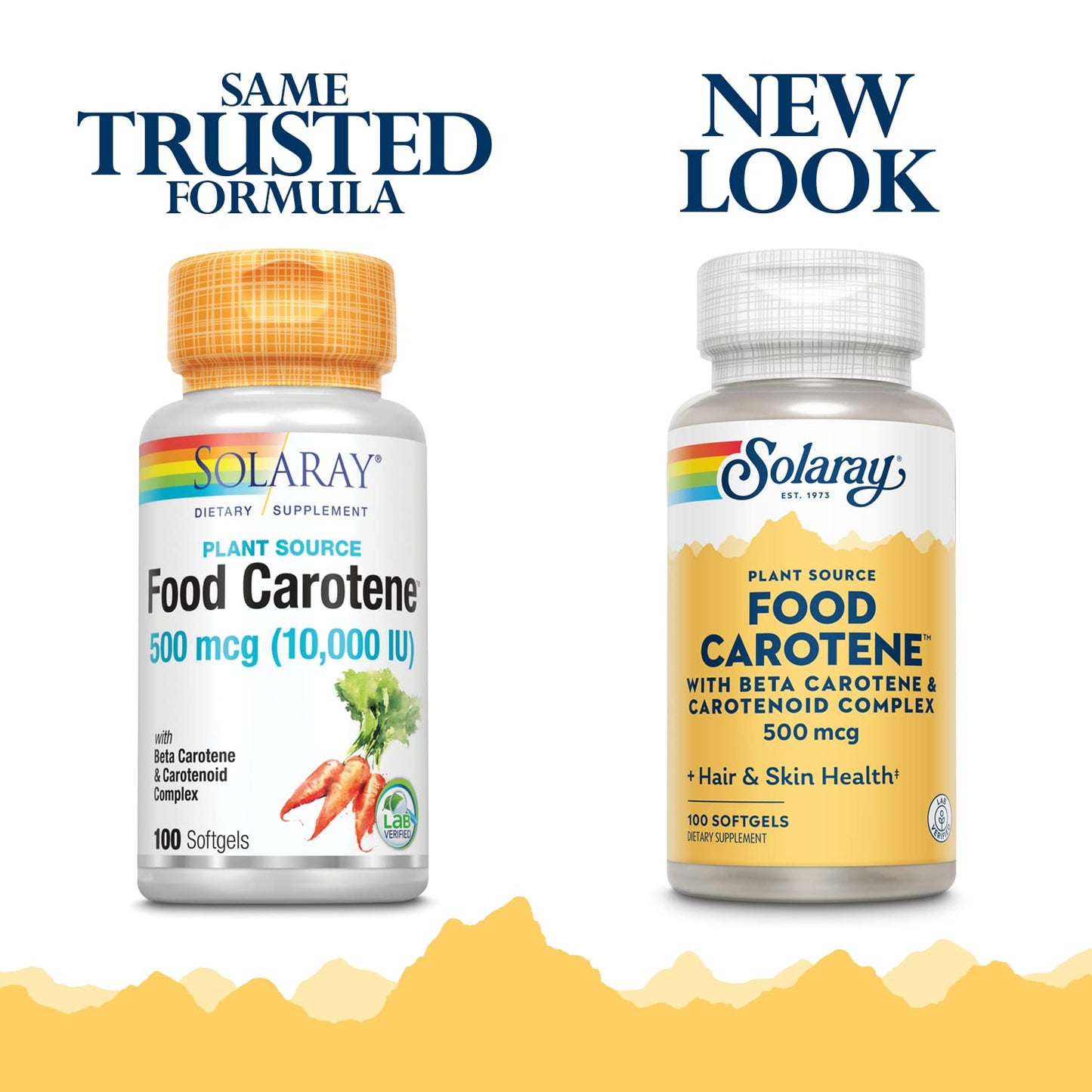 SOLARAY Food Carotene Vitamin A 10000 IU Softgels, 100 Count