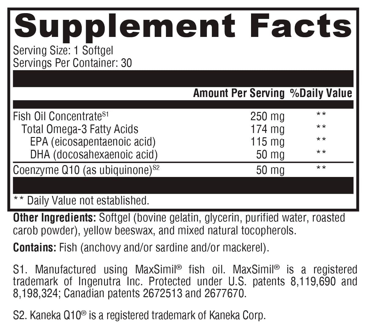 XYMOGEN CoQmax Omega 50 mg Softgels, 30 Count