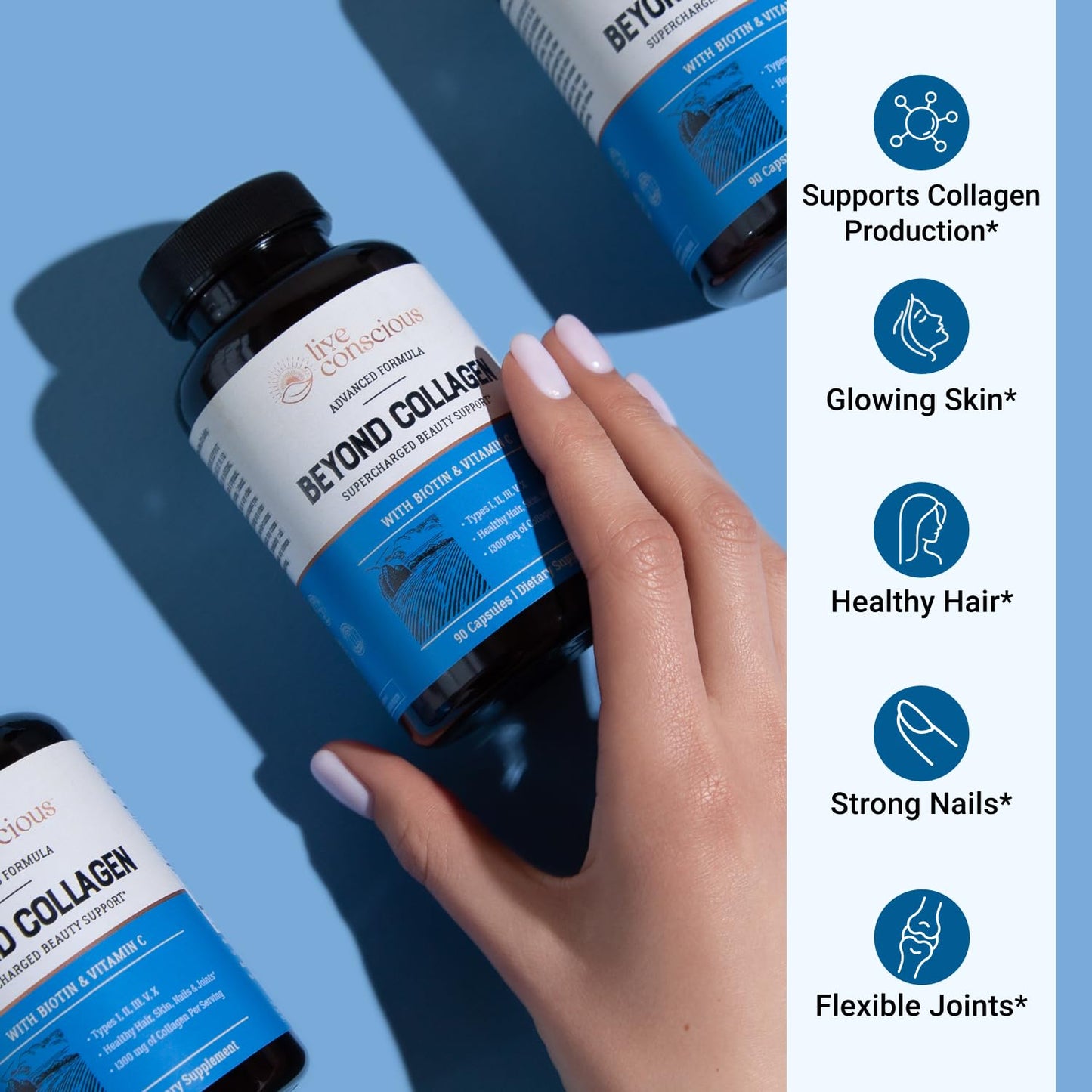 Live Conscious Beyond Collagen Multi Collagen Capsules, 90 Capsules