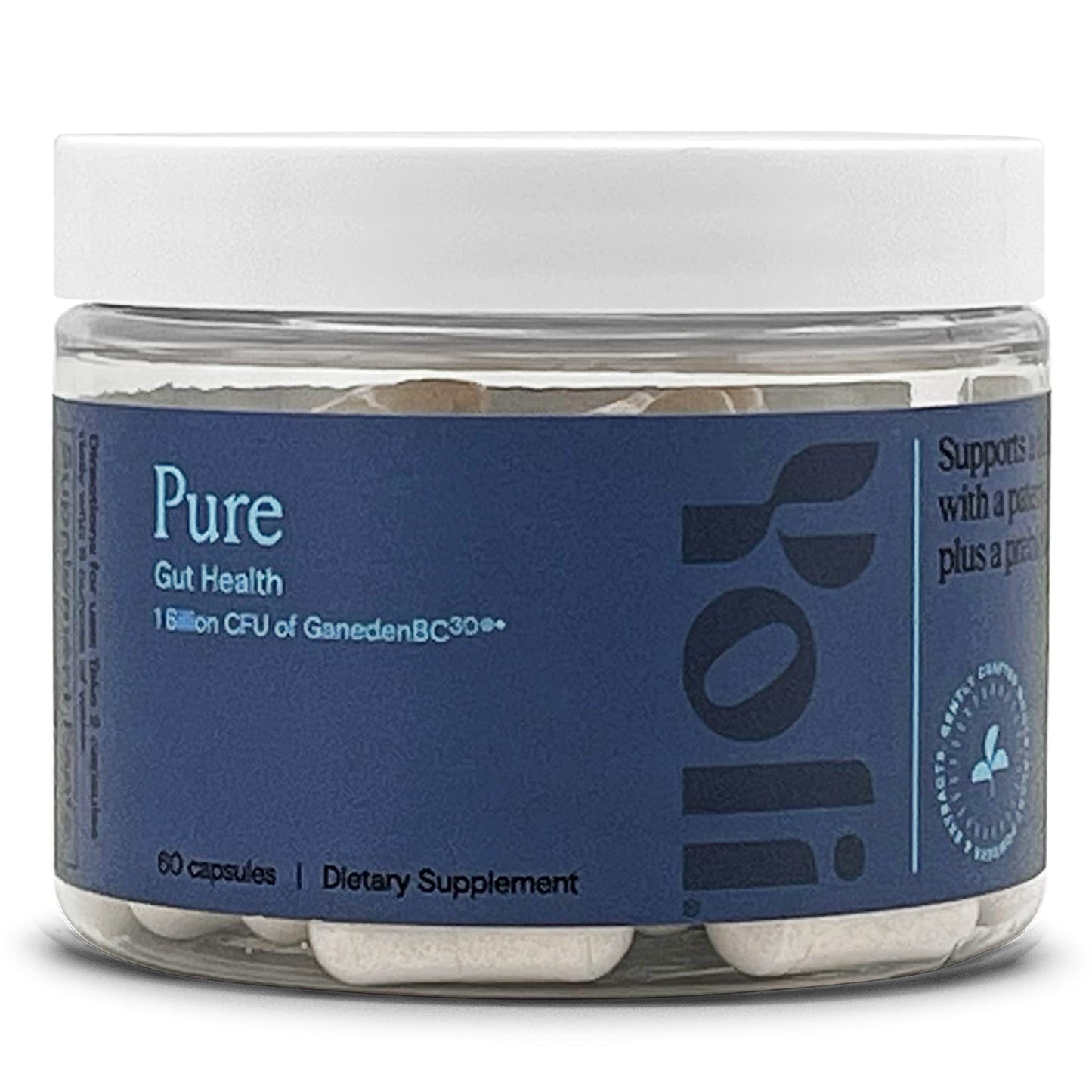 Yoli Pure Probiotics for Digestive Health, Men and Women, 1 Billion CFU 60 Capsules