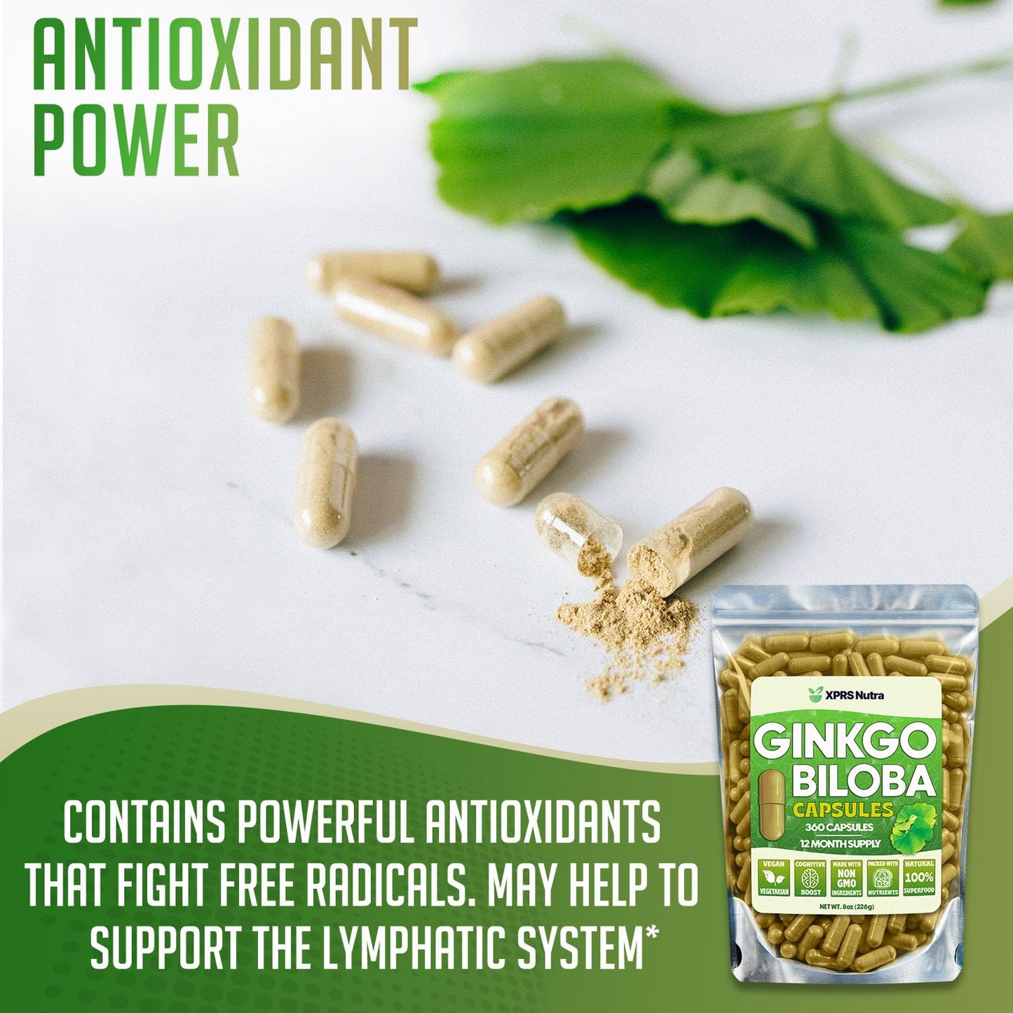 XPRS Nutra Ginkgo Biloba Capsules, 360 Count