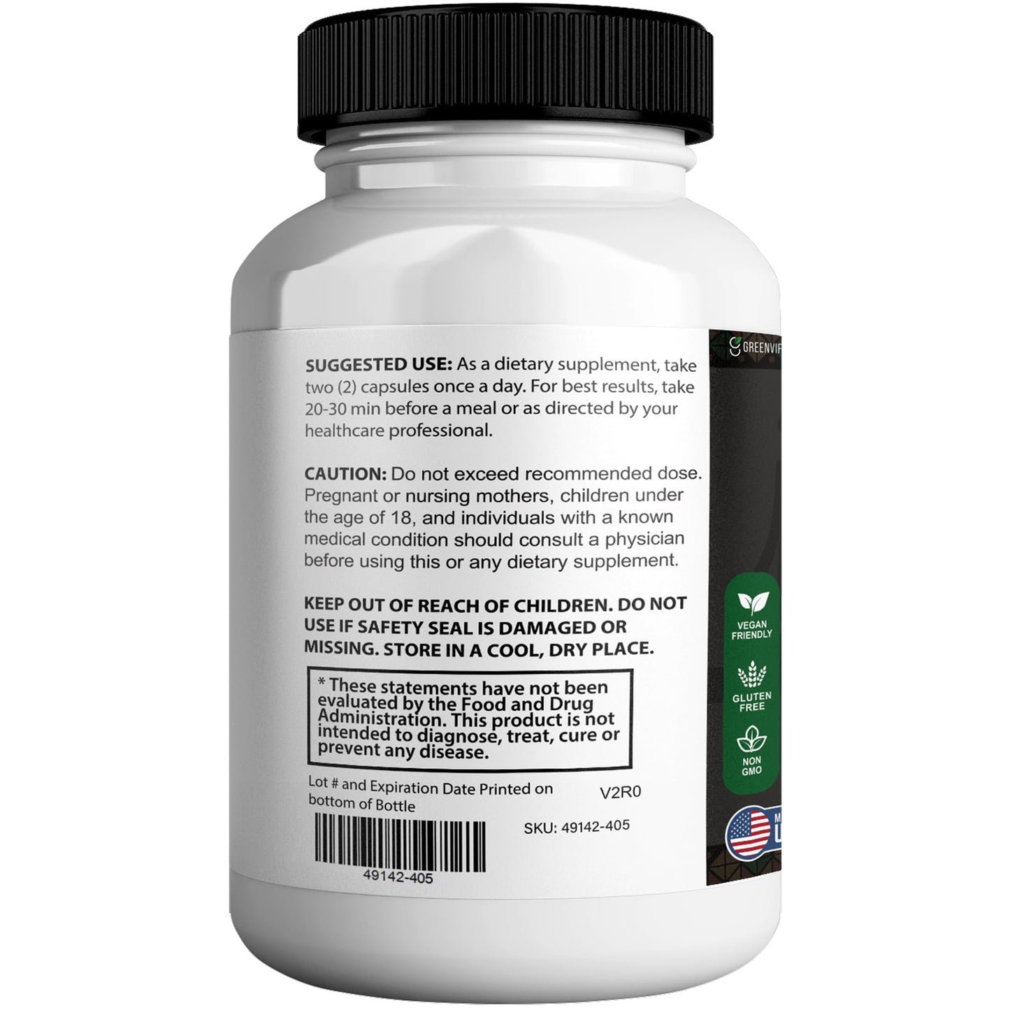 GREENVIFY Primal Grow Pro Extra Strength Maca Root Complex, 180 Capsules