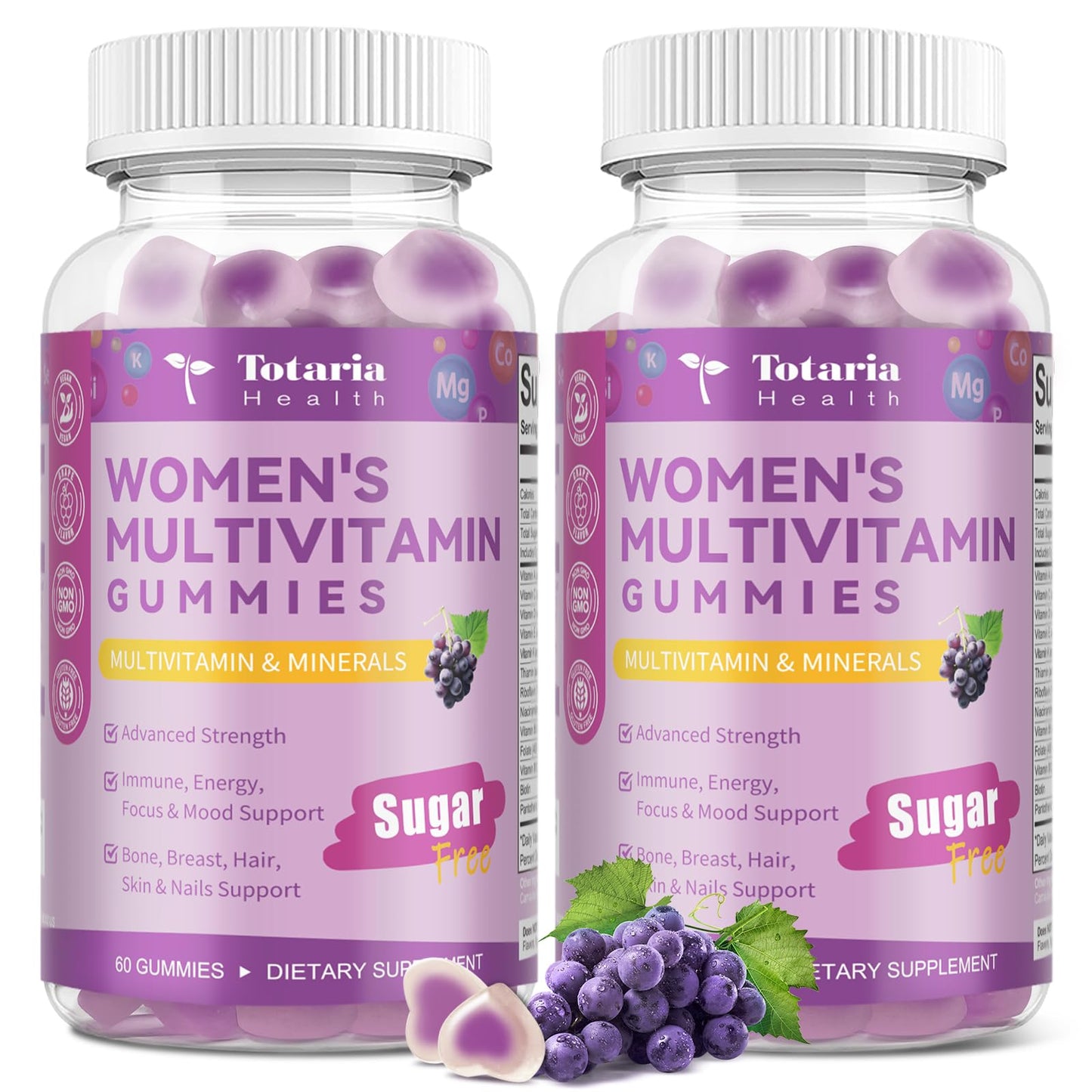 Totaria Sugar Free Multivitamin Gummies for Women 14+ 120 Gummies