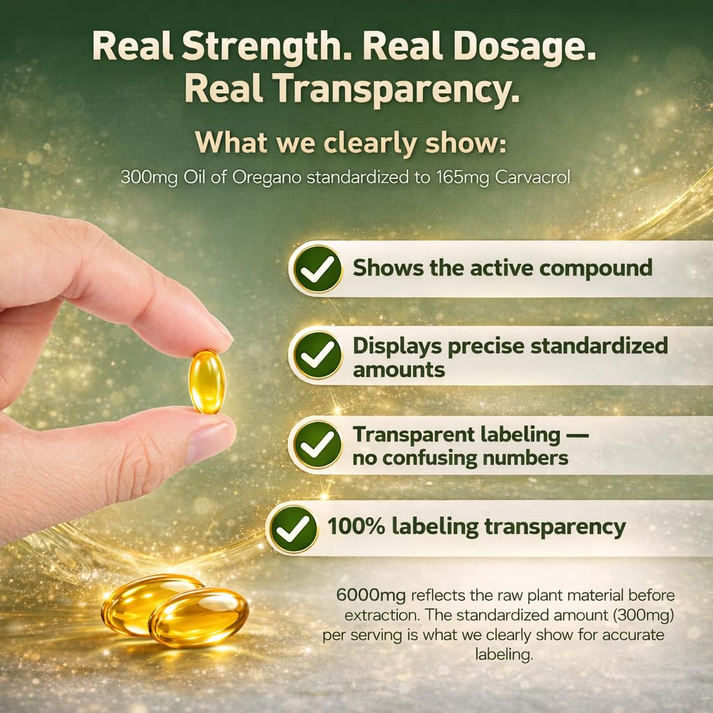 Oregenix Oil of Oregano with Black Seed Oil Softgels, 180 Softgels