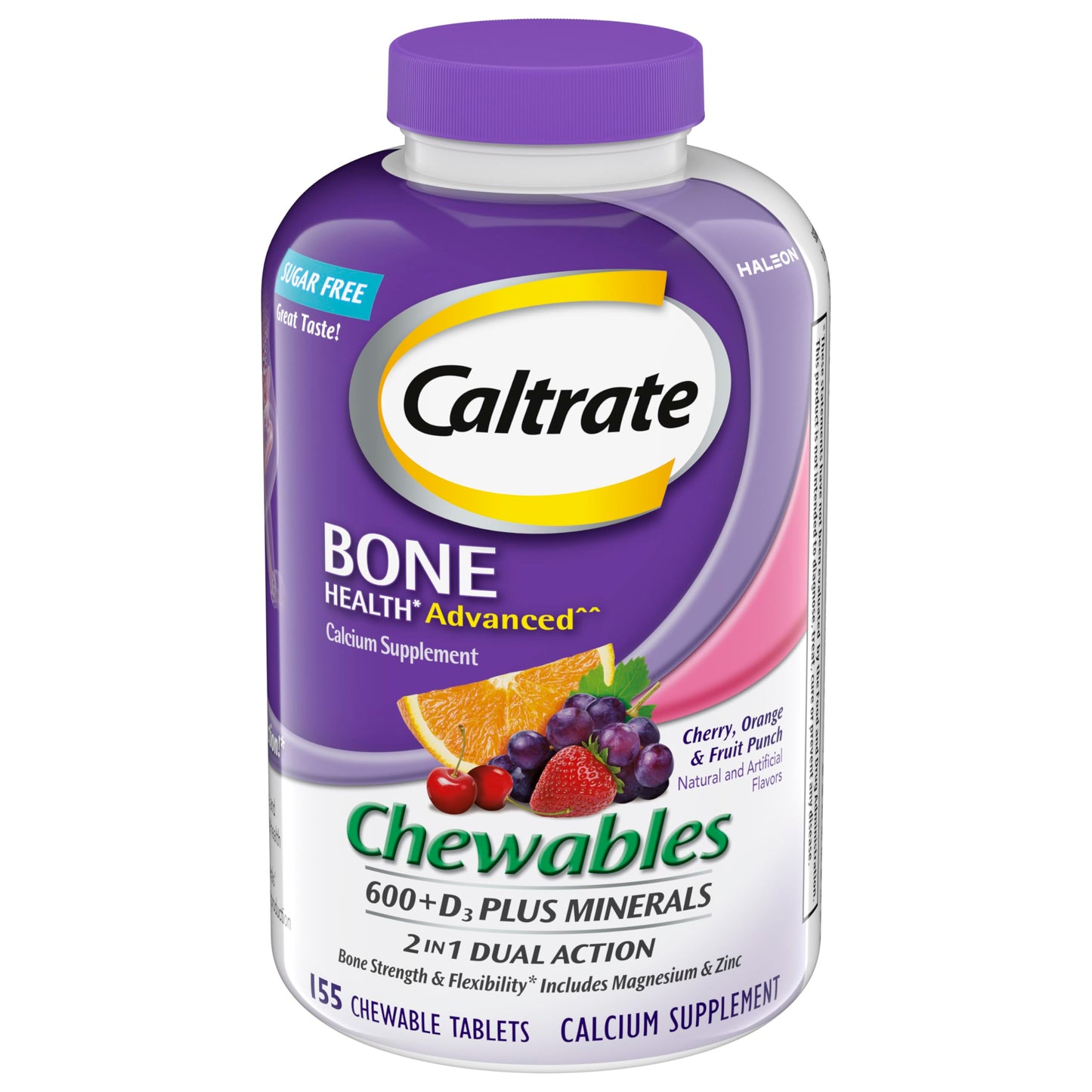 Caltrate Chewables 600 +D3 Plus Minerals Calcium and Vitamin D, 155 Count