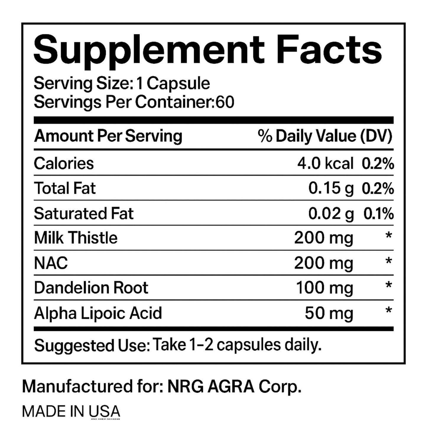VXICDE ClearLiver Milk Thistle & NAC Supplement – Liver Wellness & Antioxidant Support with Dandelion Root & Alpha Lipoic Acid, 60 Capsules